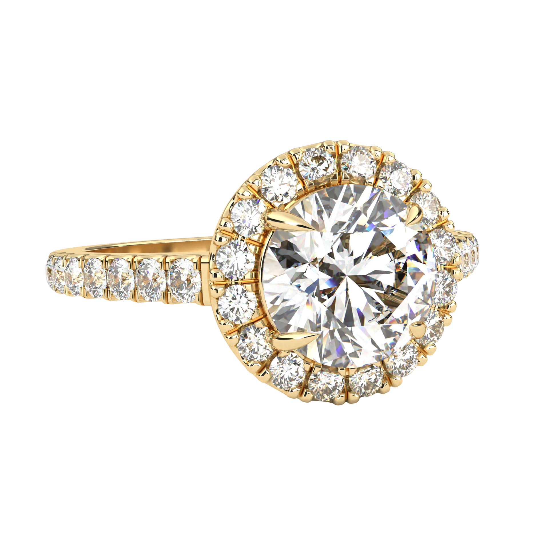 Round-Cut Lab-grown Diamond Halo Ring in 10K White Gold