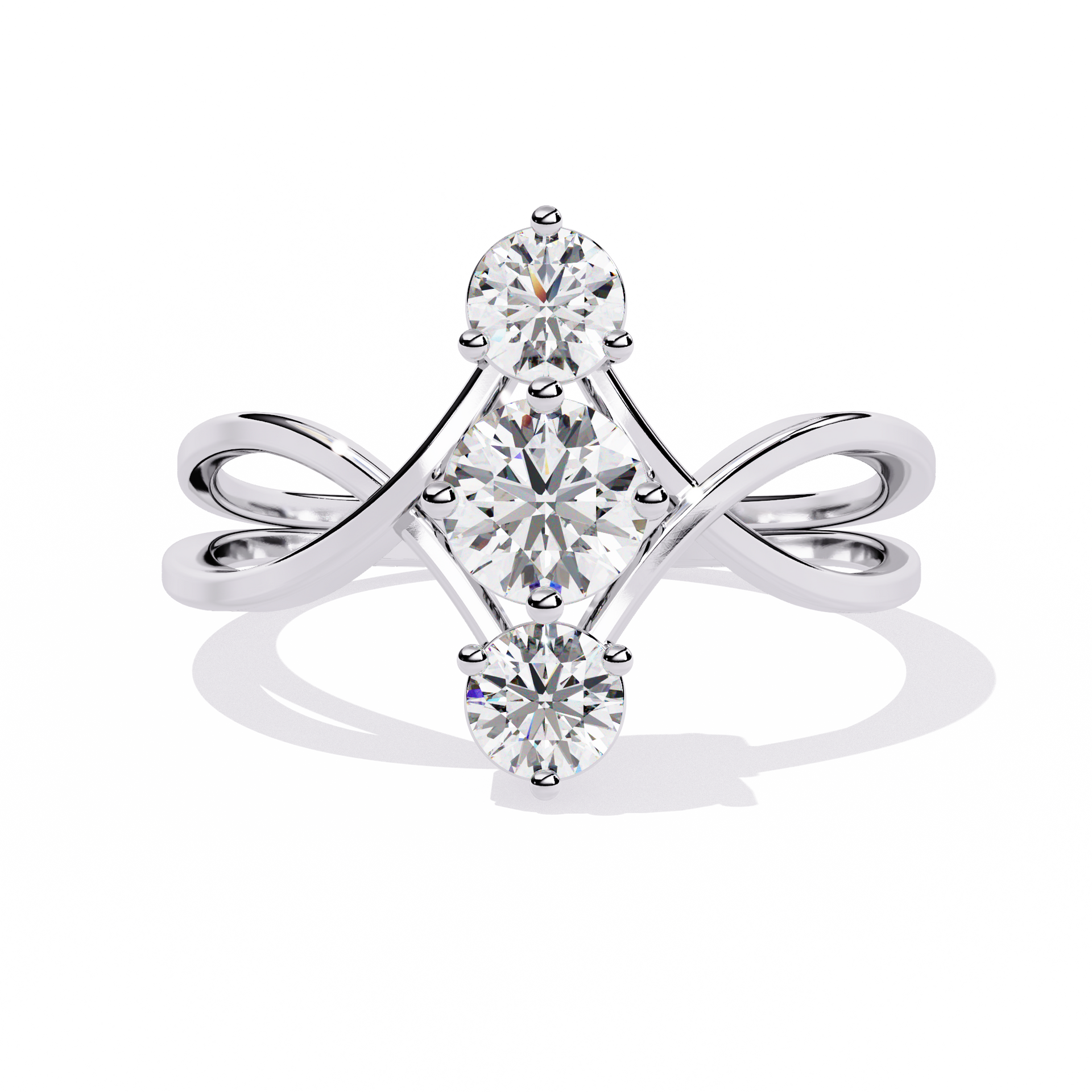 Round-Cut Lab-grown Diamond Antique Ring in 10K White Gold