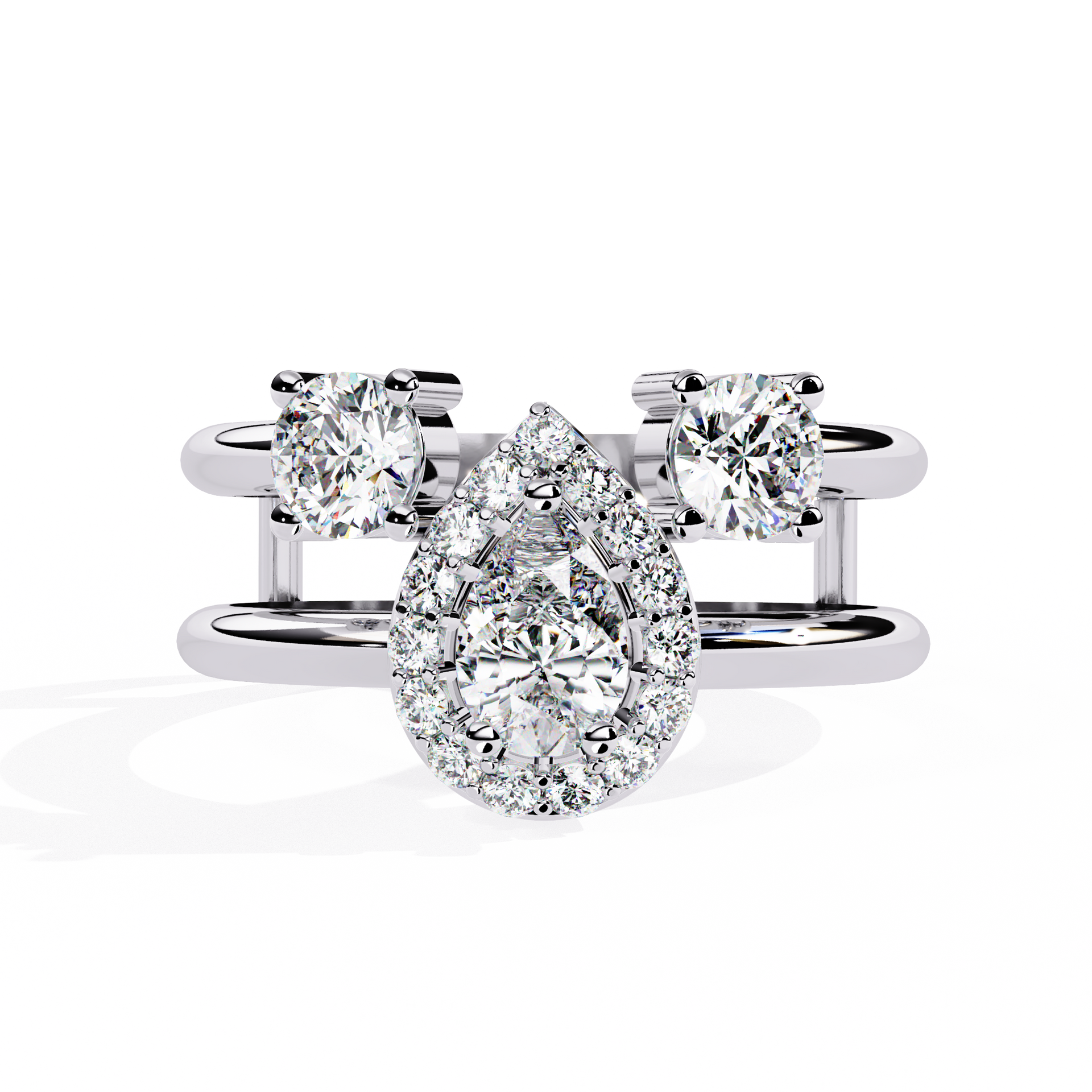 Pear-Cut Lab-grown Diamond Solitaire Ring in 10K White Gold