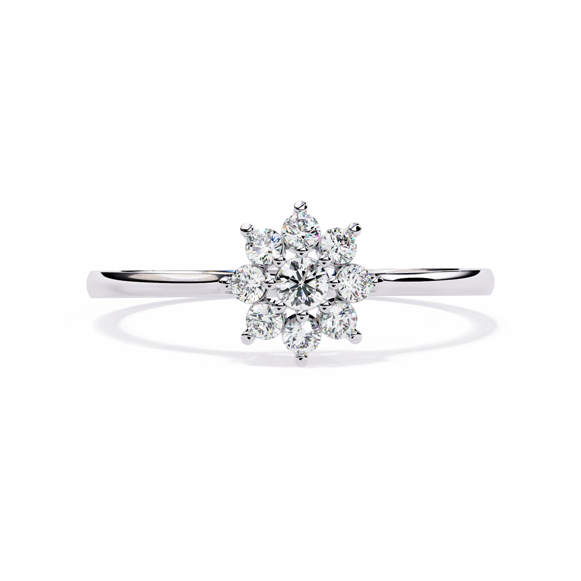 Round-Cut Lab-grown Diamond Halo Ring in 10K White Gold