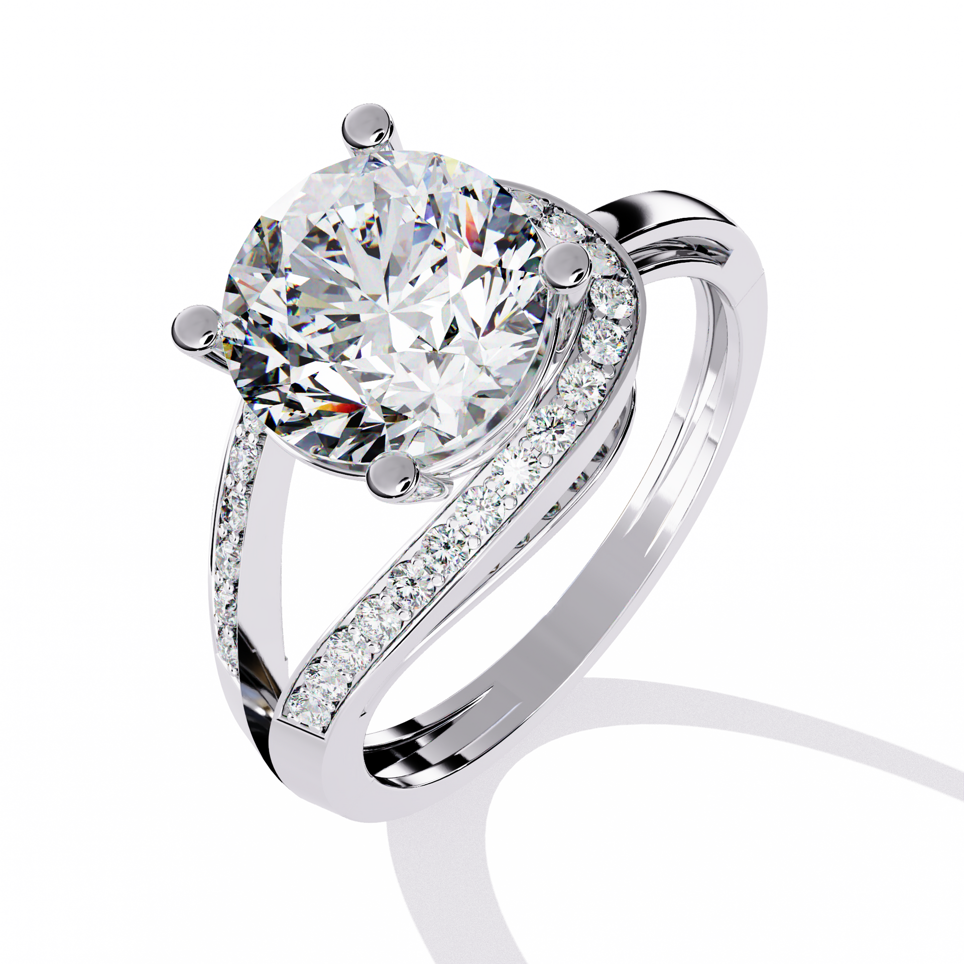 Round-Cut Lab-grown Diamond Cluster Ring in 10K White Gold