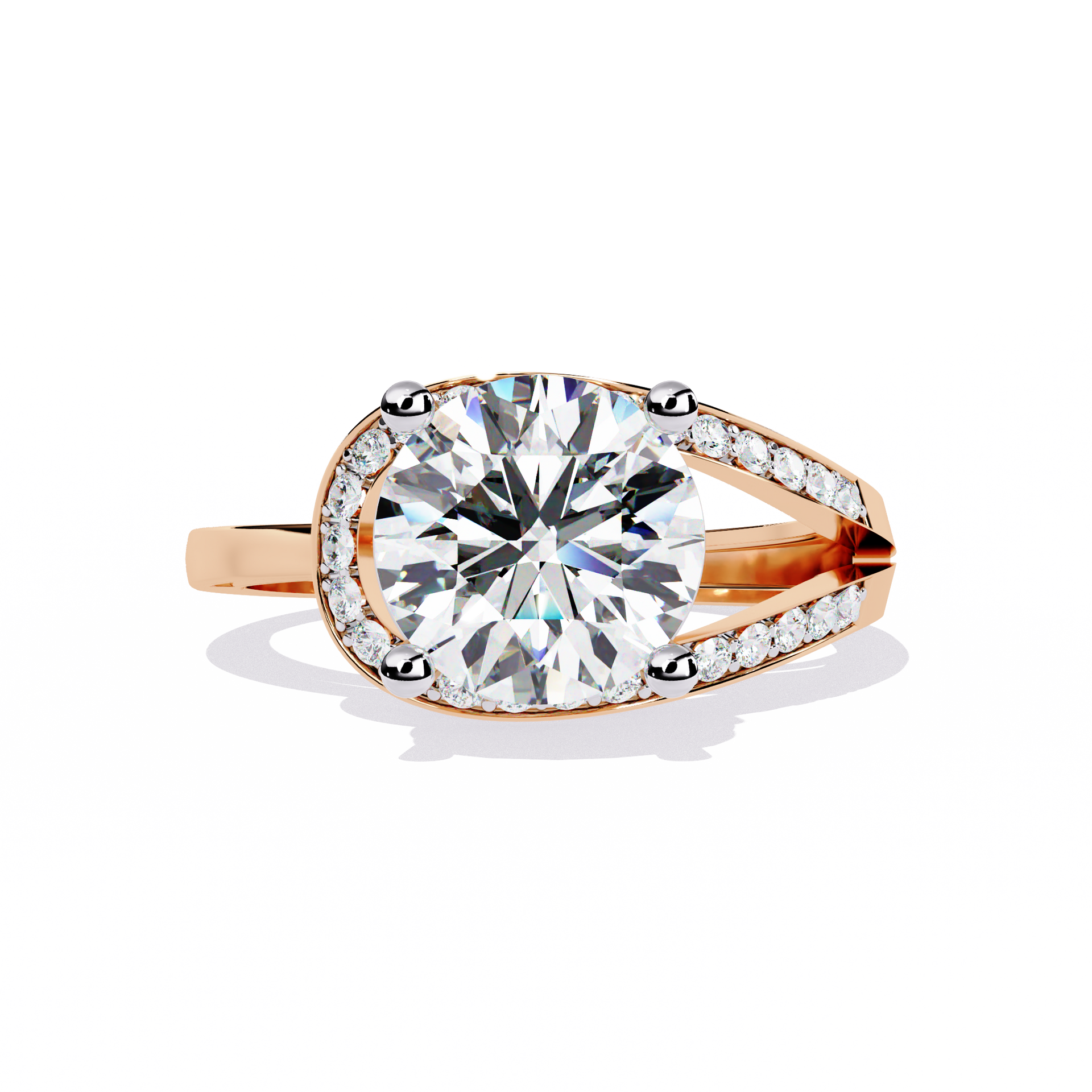 Round-Cut Lab-grown Diamond Cluster Ring in 10K White Gold