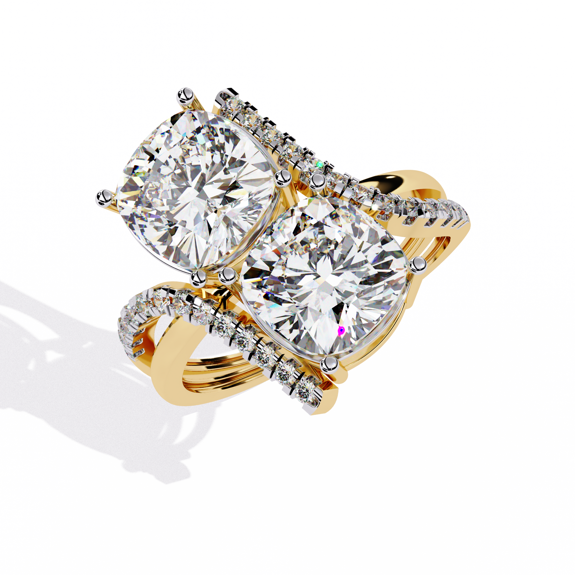 Round-Cut Lab-grown Diamond Antique Ring in 10K White Gold