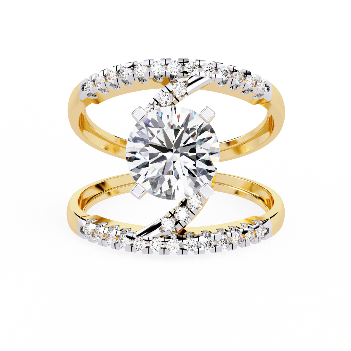 Round-Cut Lab-grown Diamond Antique Ring in 10K White Gold