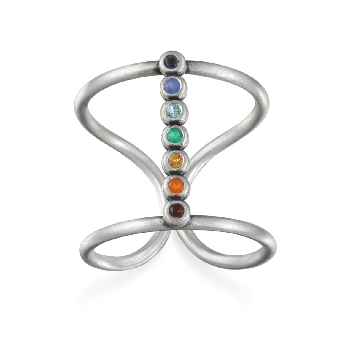 Divine Alignment Silver Chakra Ring