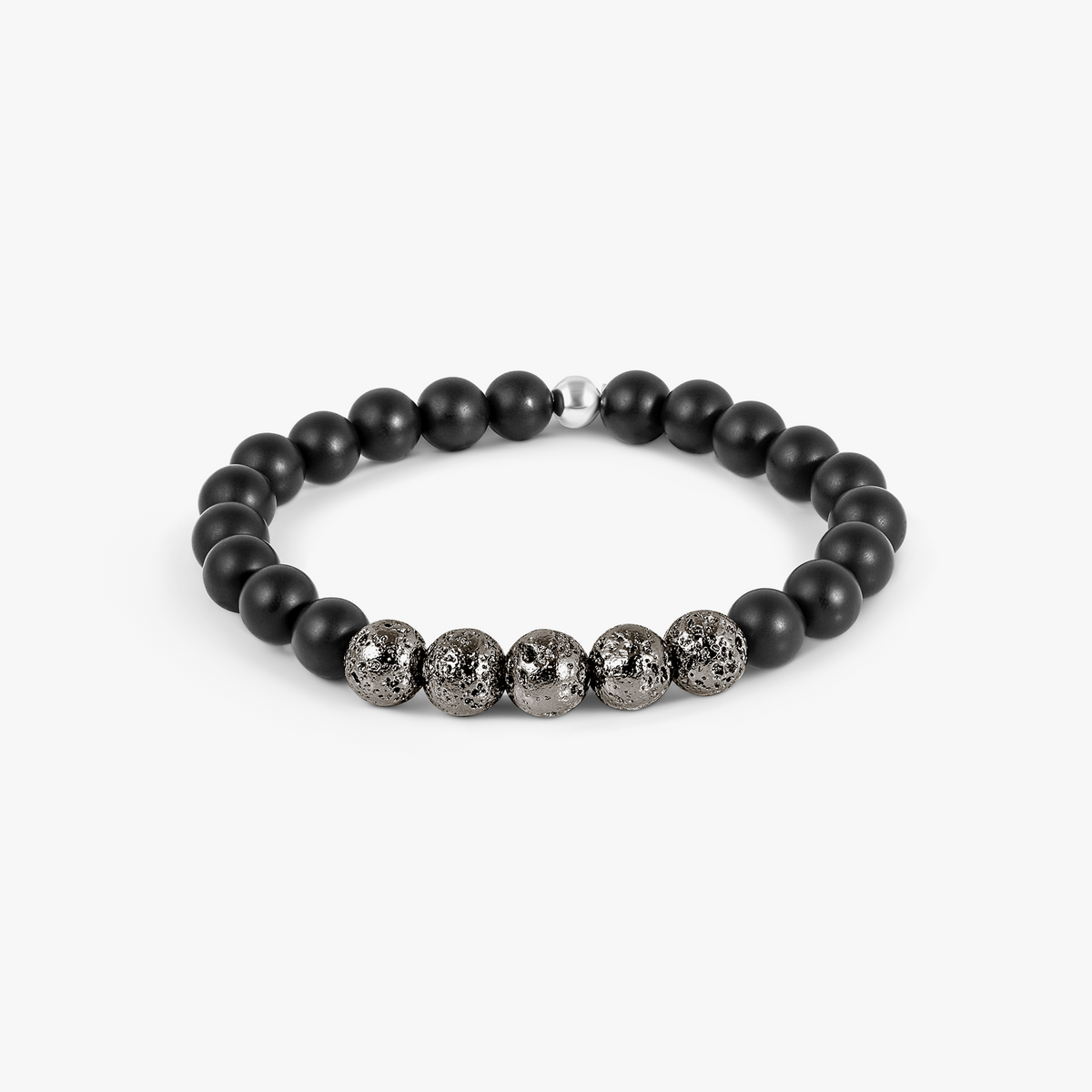 Vesuvius Bracelet In Black Agate With IP Plated Stainless Steel