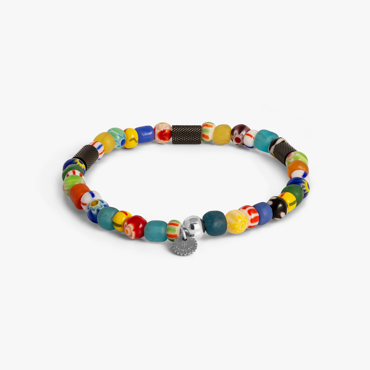 Tutti Frutti Multicolour Glass Beaded Bracelet With Stainless Steel