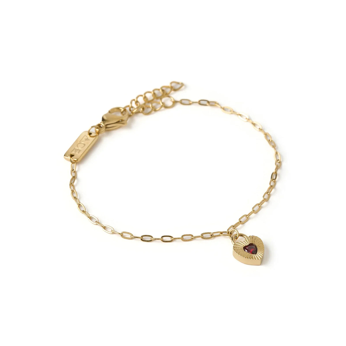 Ruby Heart Bracelet Red