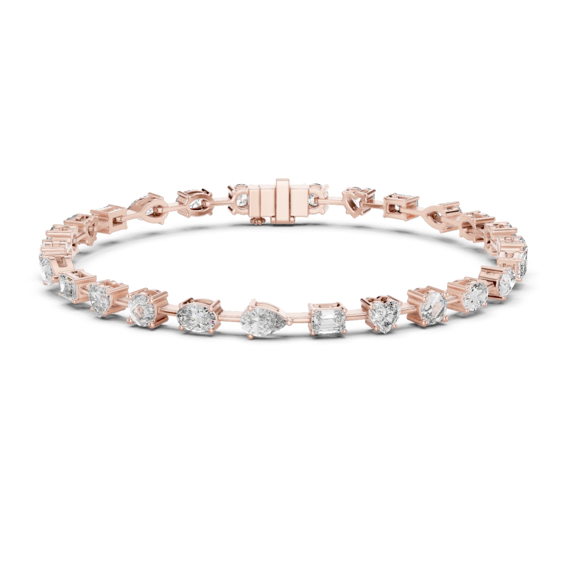 2.00Ct Round-Cut Lab-grown Diamond Tennis Bracelet in 10K Rose Gold