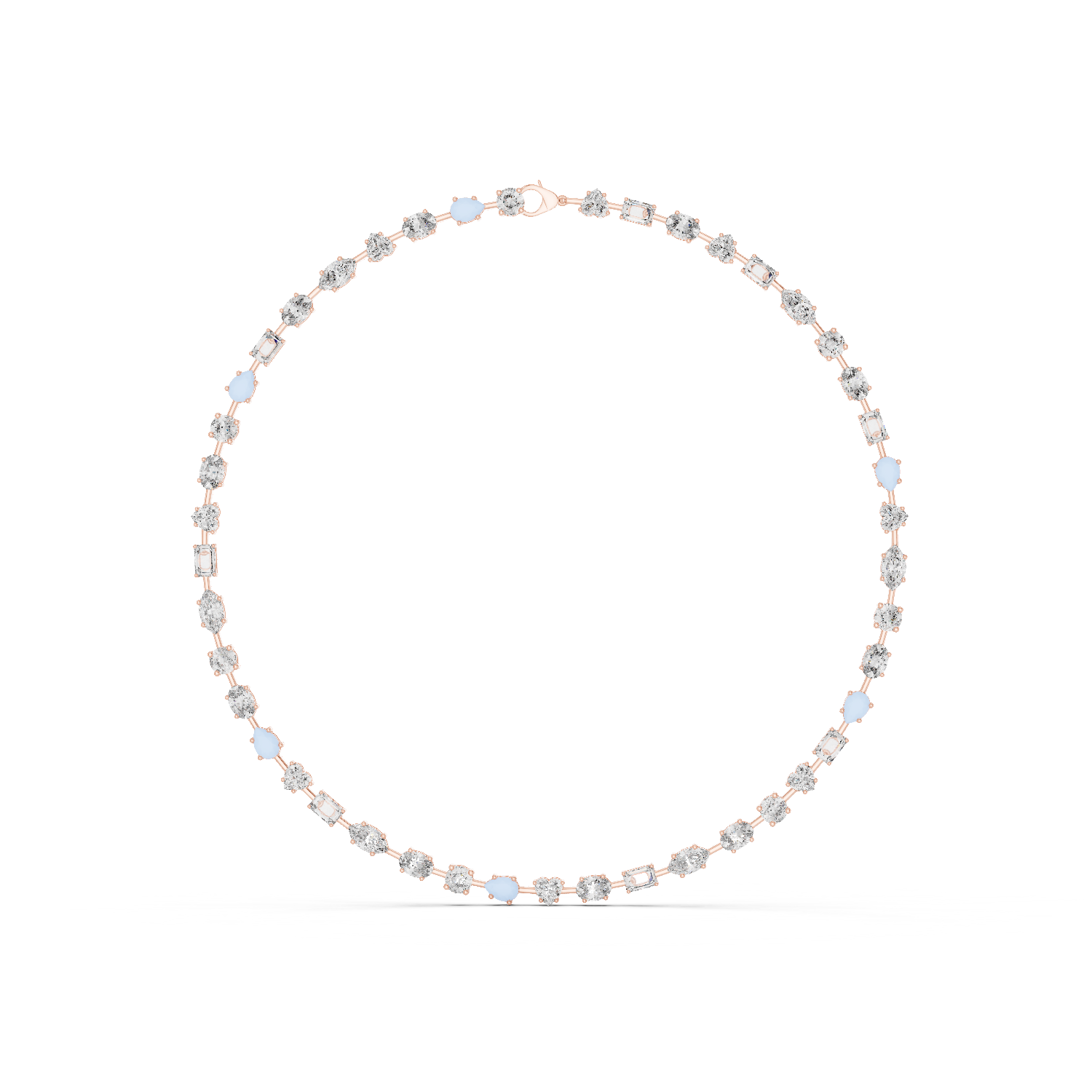 Round-Cut Lab-grown Diamond Vintage Necklace in 10K Rose Gold