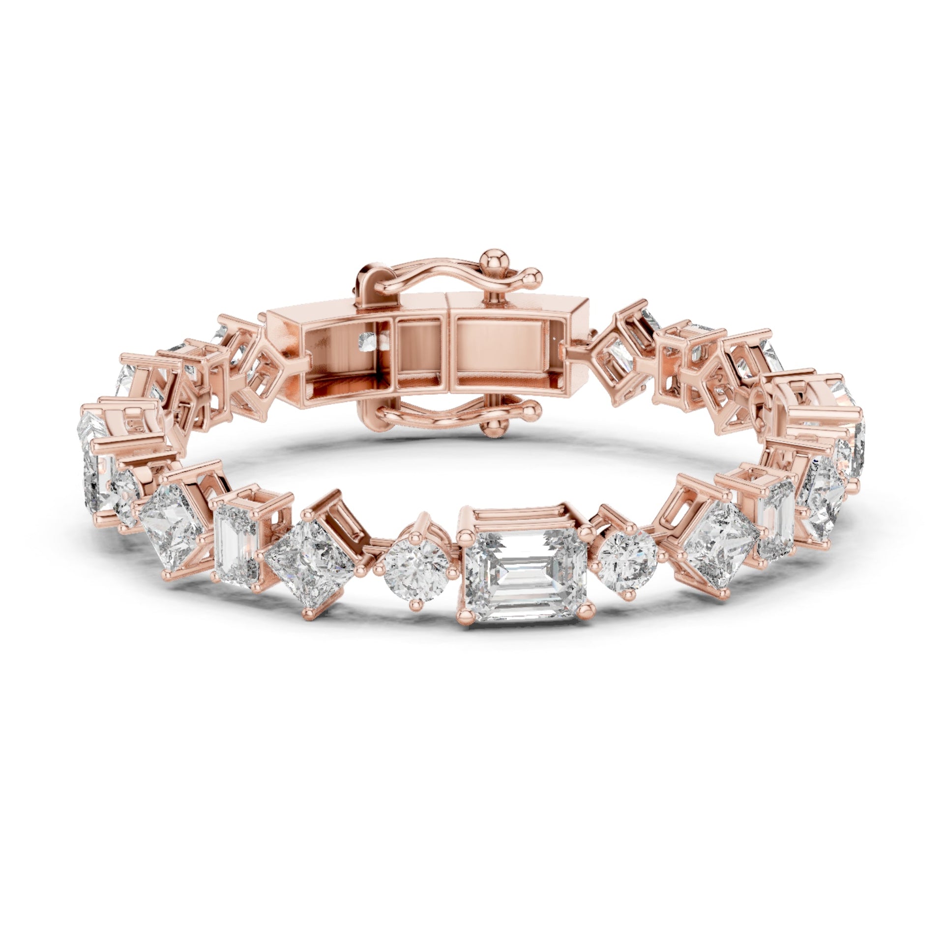 3.53Ct Emerald-Cut Lab-grown Diamond Tennis Bracelet in 10K Yellow Gold