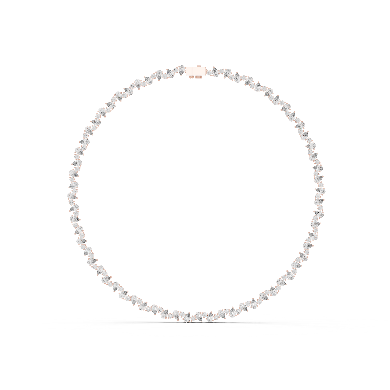 Round-Cut Lab-grown Diamond Vintage Necklace in 10K White Gold