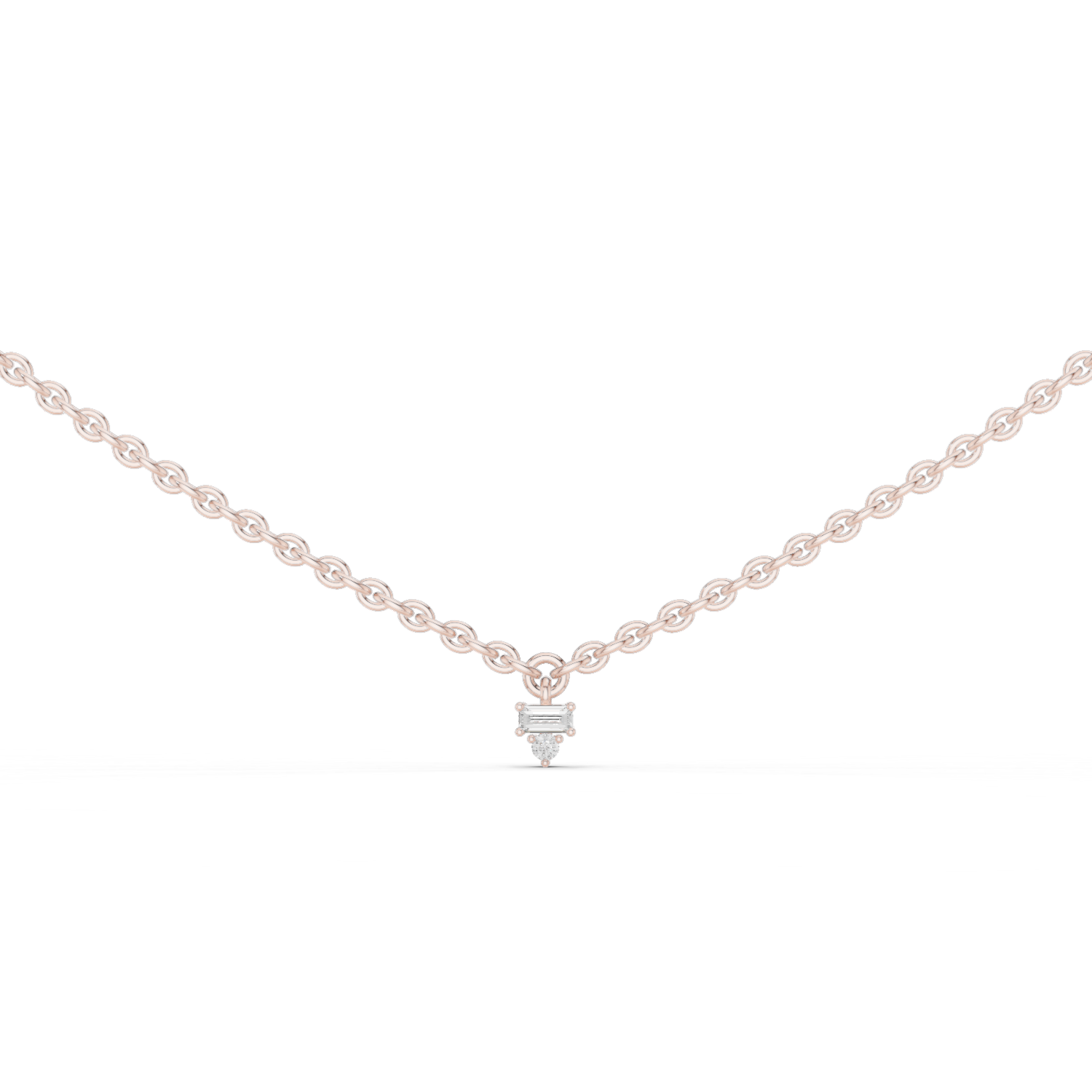 Round-Cut Lab-grown and Natural Diamond Necklace in 10K White Gold