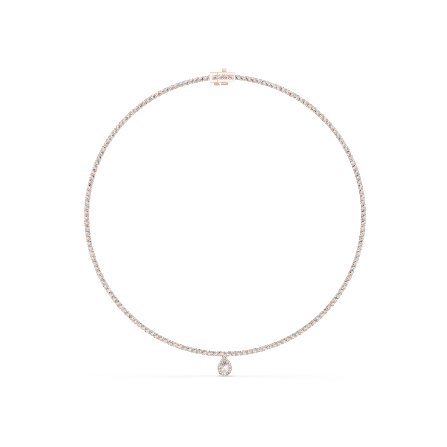 8.12Ct Emerald-Cut Lab-grown Diamond Tennis Necklace in 10K White Gold