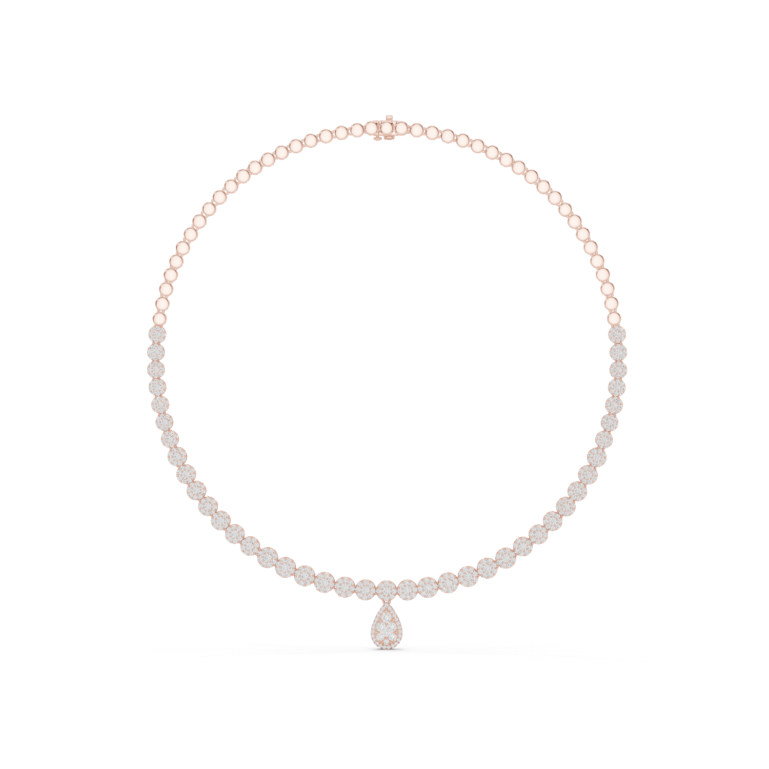 Oval-Cut Lab-grown Diamond Necklace in 10K Rose Gold
