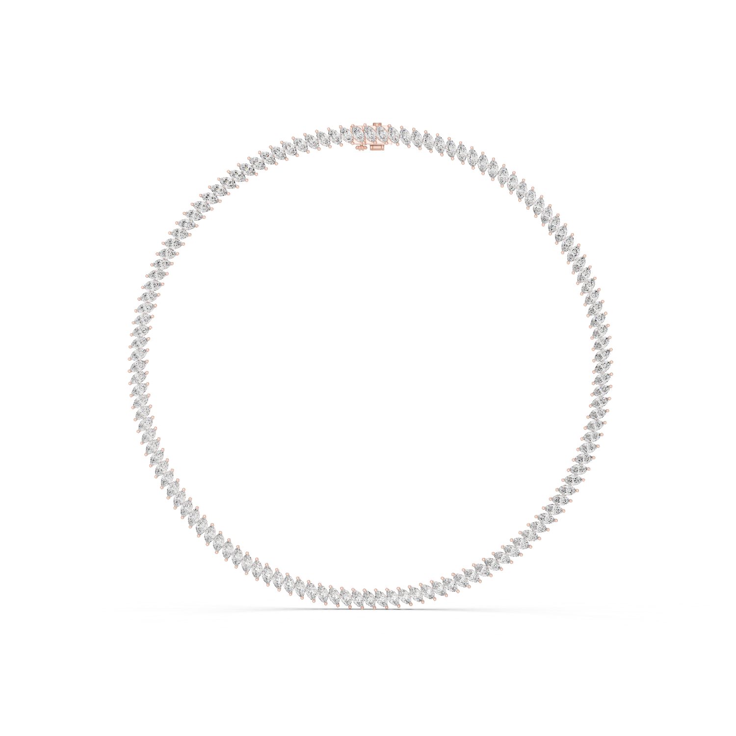 3.15Ct Emerald-Cut Lab-grown Diamond Necklace in 10K Rose Gold