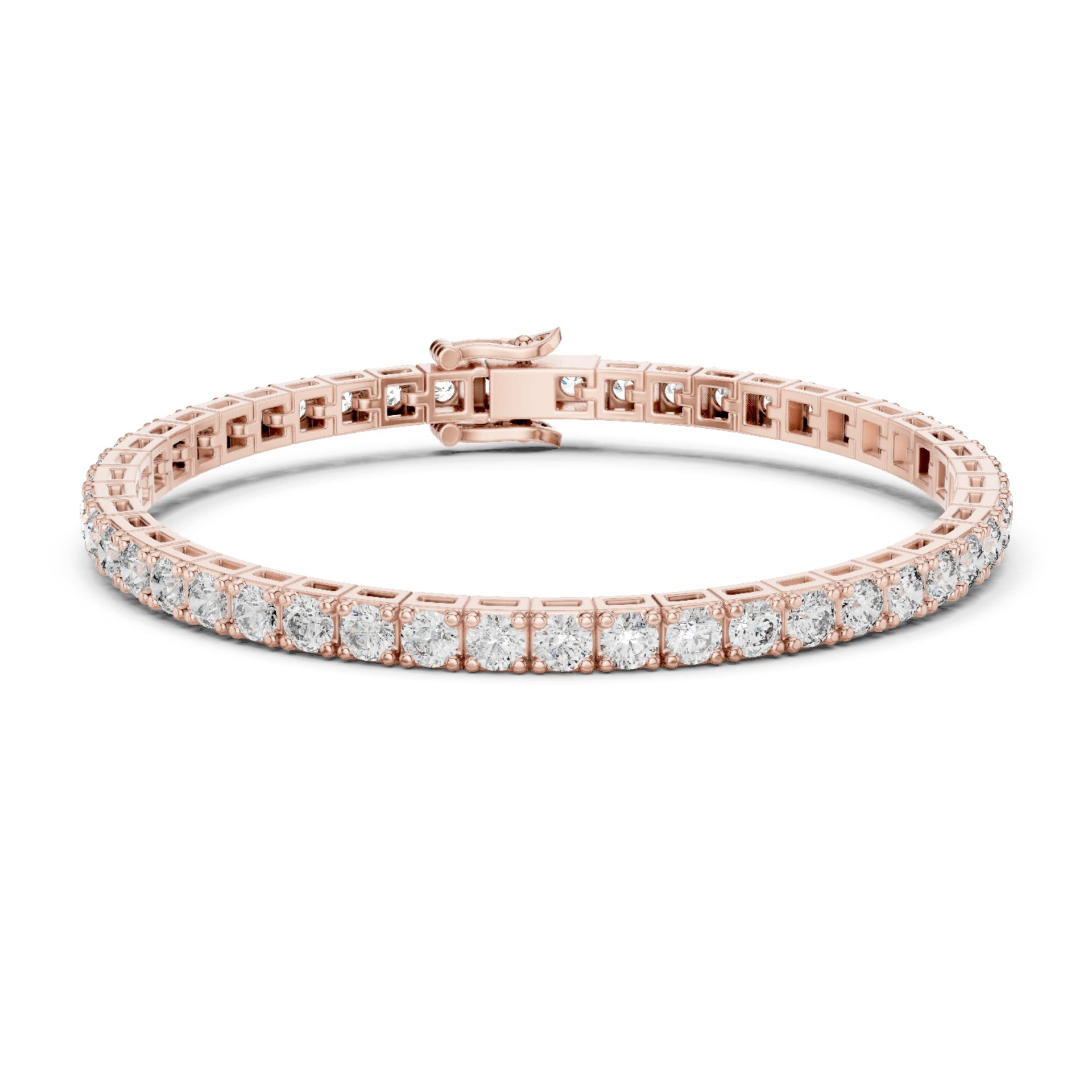 2.00Ct Round-Cut Lab-grown Diamond Tennis Bracelet in 10K Yellow Gold