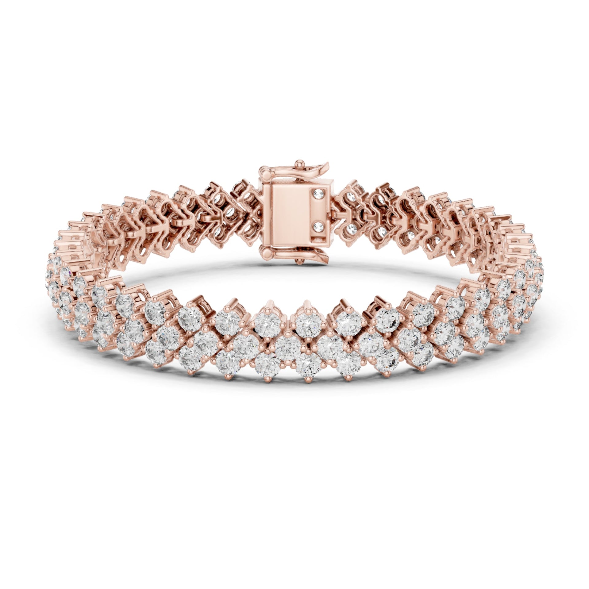 2.00Ct Round-Cut Lab-grown Diamond Tennis Bracelet in 10K Yellow Gold
