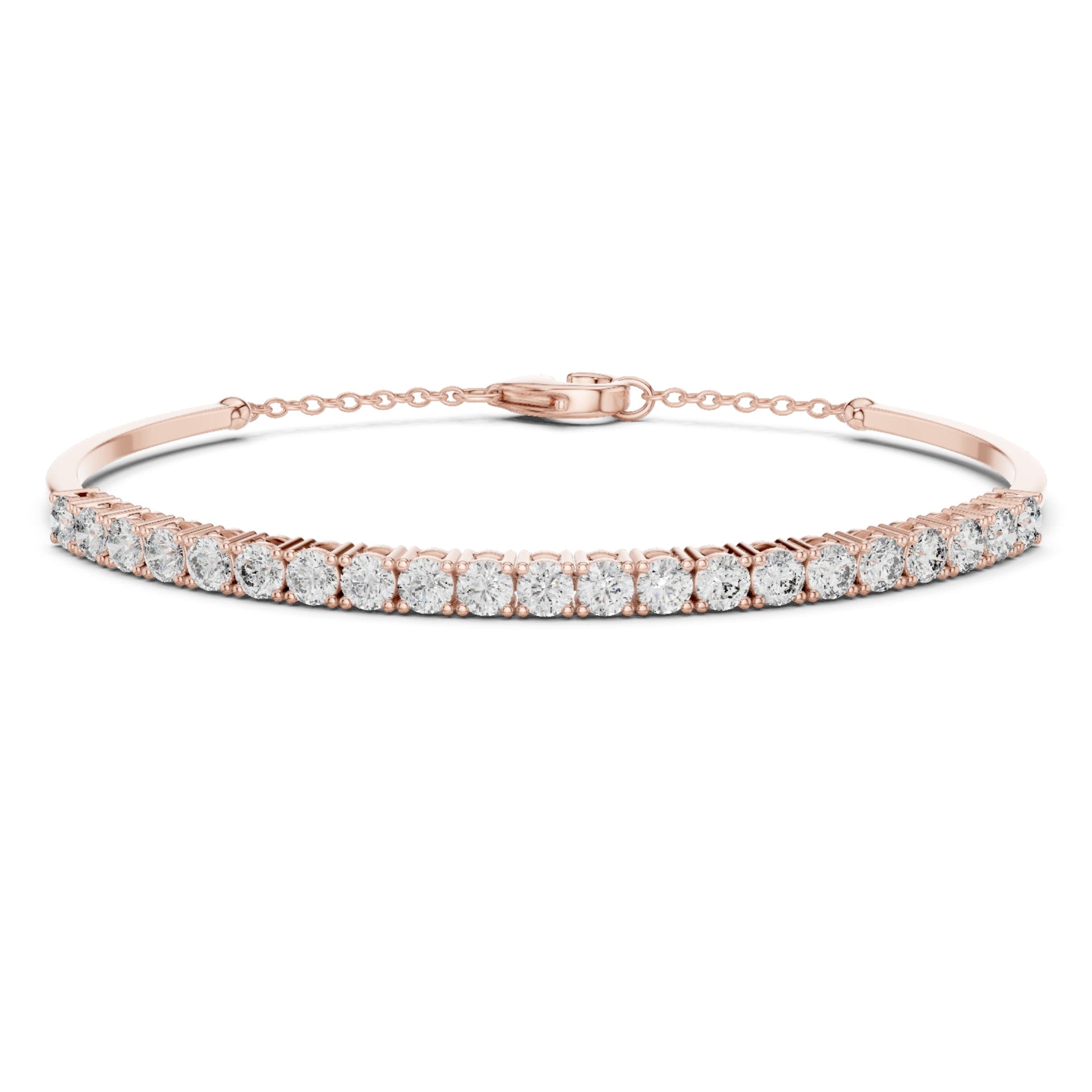 Round-Cut Lab-grown Diamond Cluster Charm Bracelets in 10K Yellow Gold