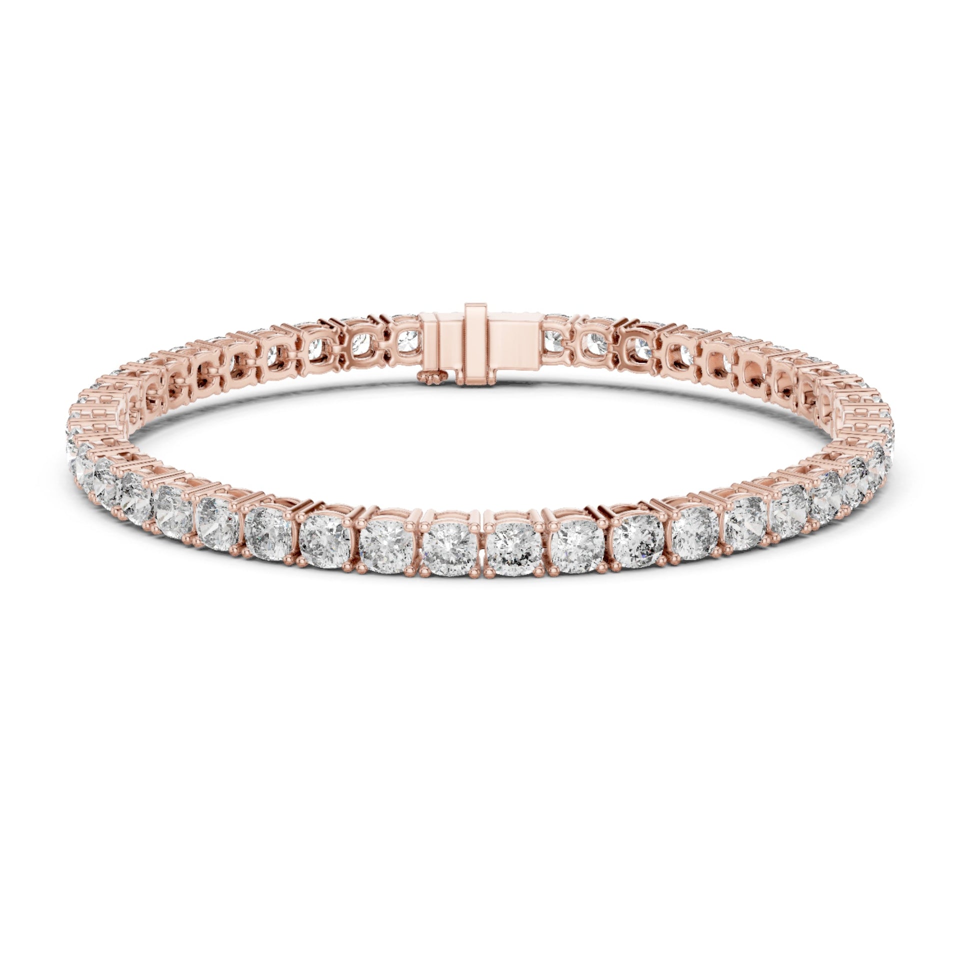 2.00Ct Round-Cut Lab-grown Diamond Tennis Bracelet in 10K Rose Gold