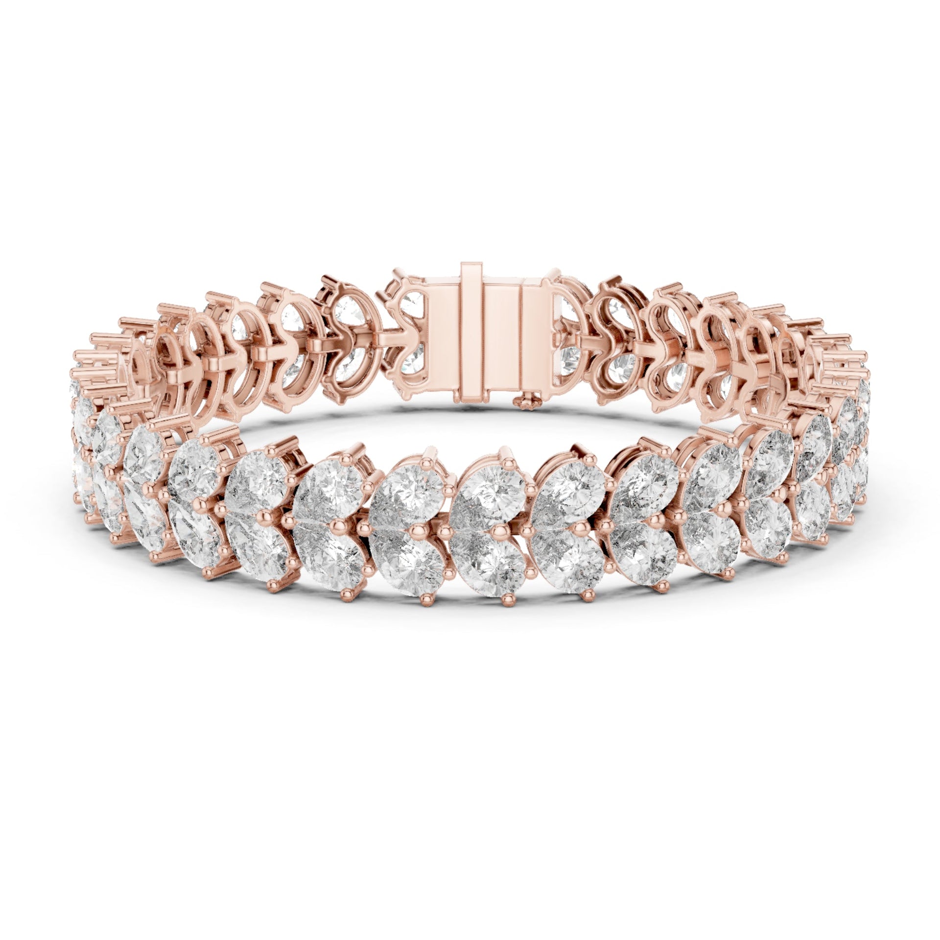 2.62Ct Round-Cut Lab-grown Diamond Tennis Bracelet in 10K White Gold