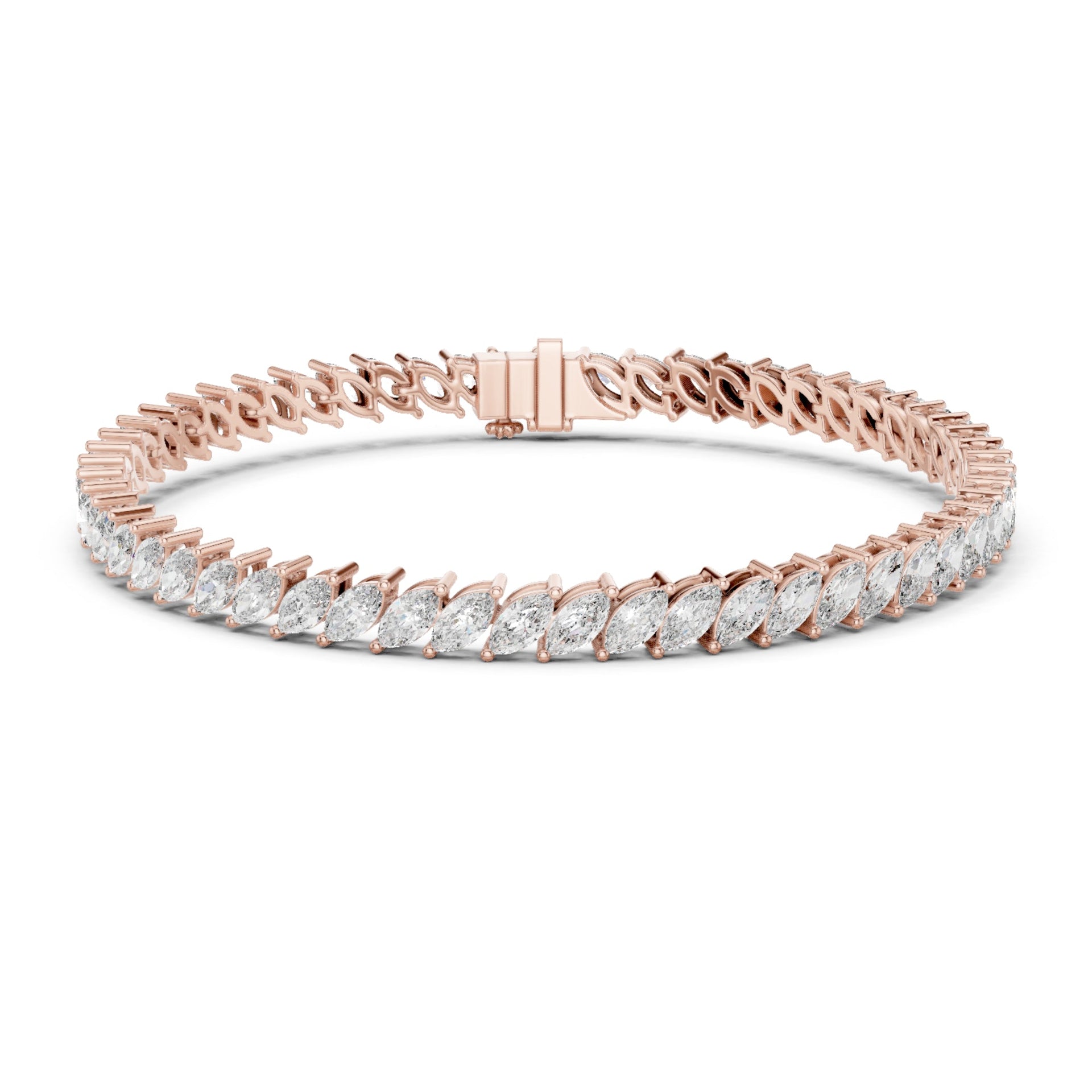 24.36Ct Round-Cut Lab-grown Diamond Vintage Bracelet in 10K Yellow Gold