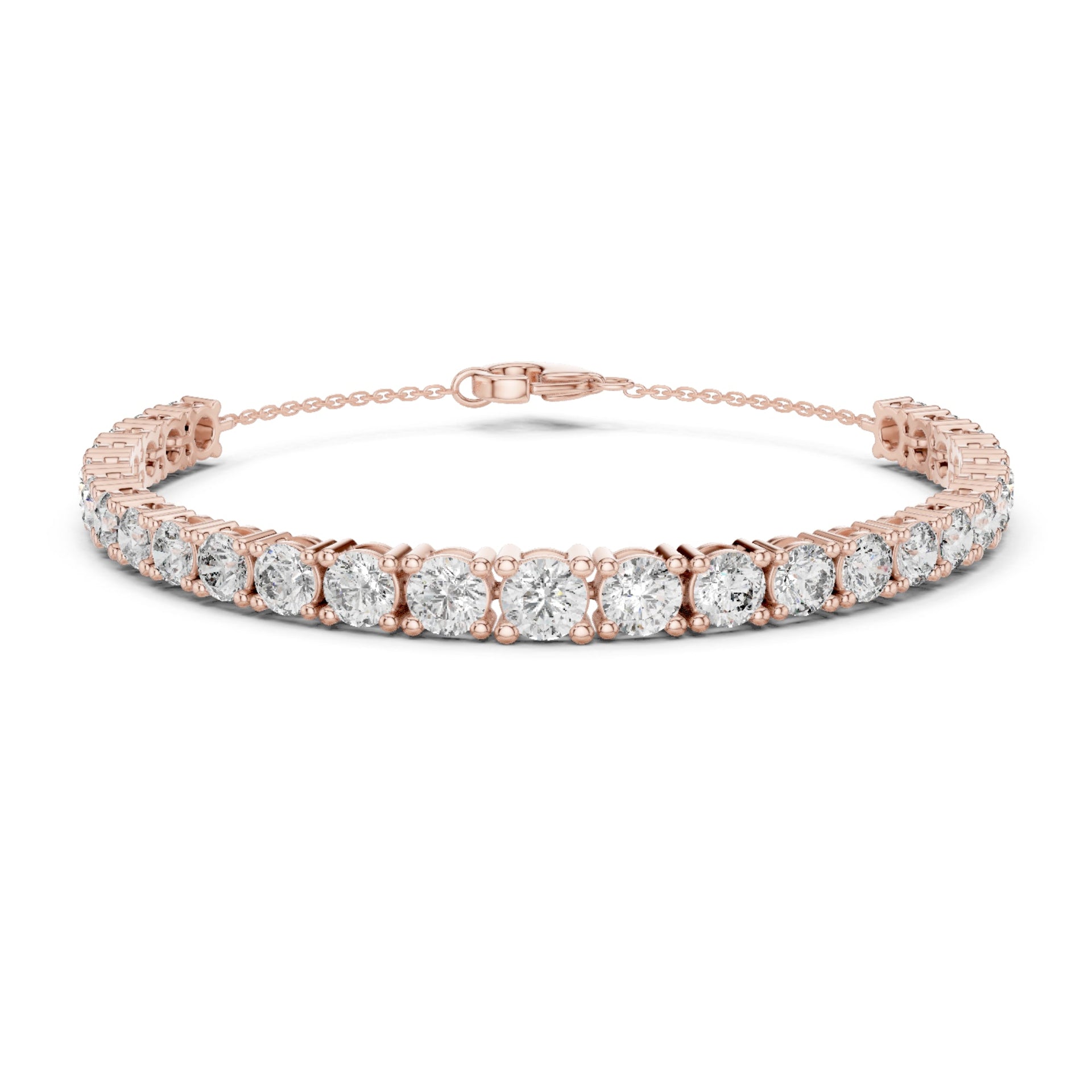 Round-Cut Lab-grown Diamond Cluster Bracelet in 10K White Gold