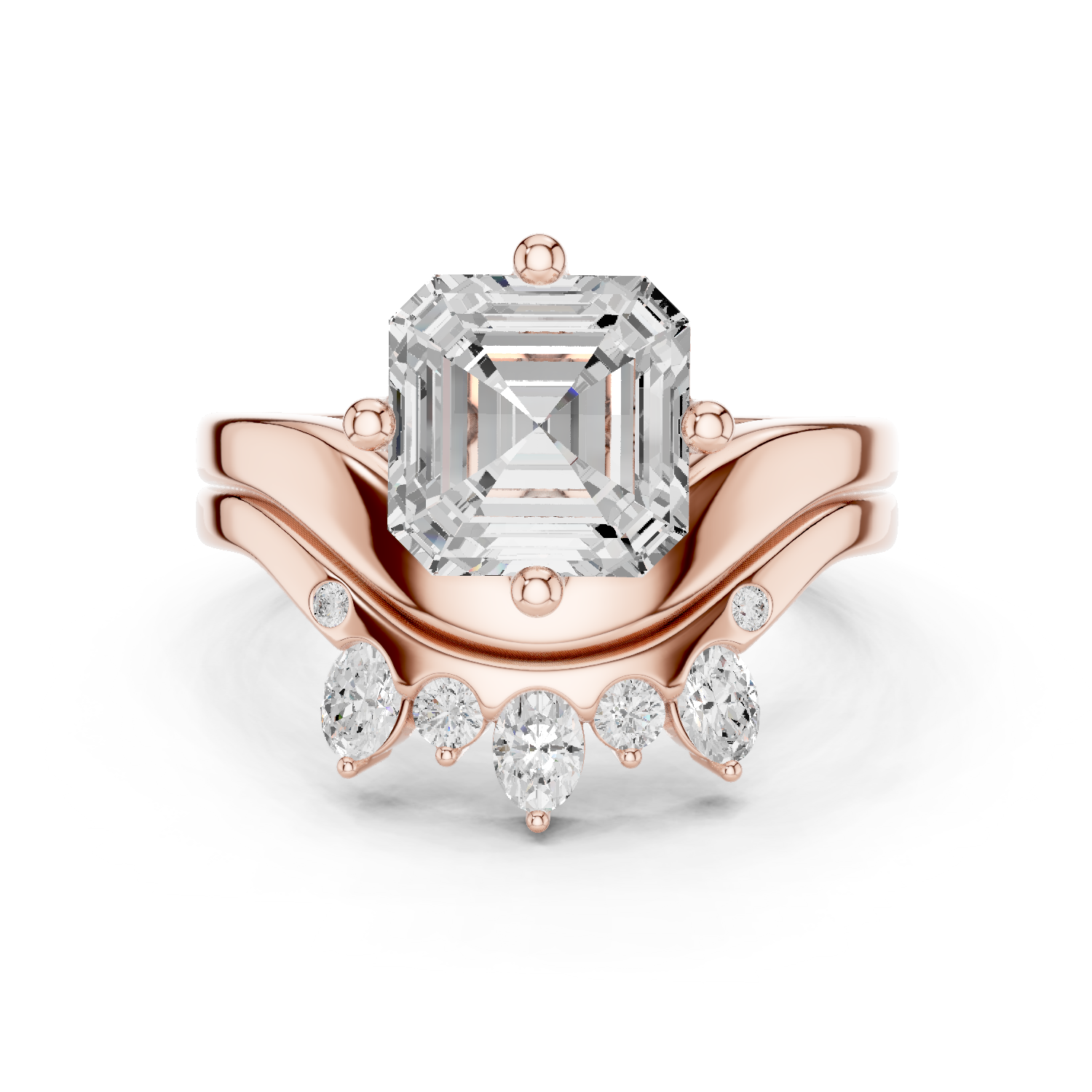2.80Ct Emerald-Cut Lab-grown Diamond Ring in 10K Rose Gold