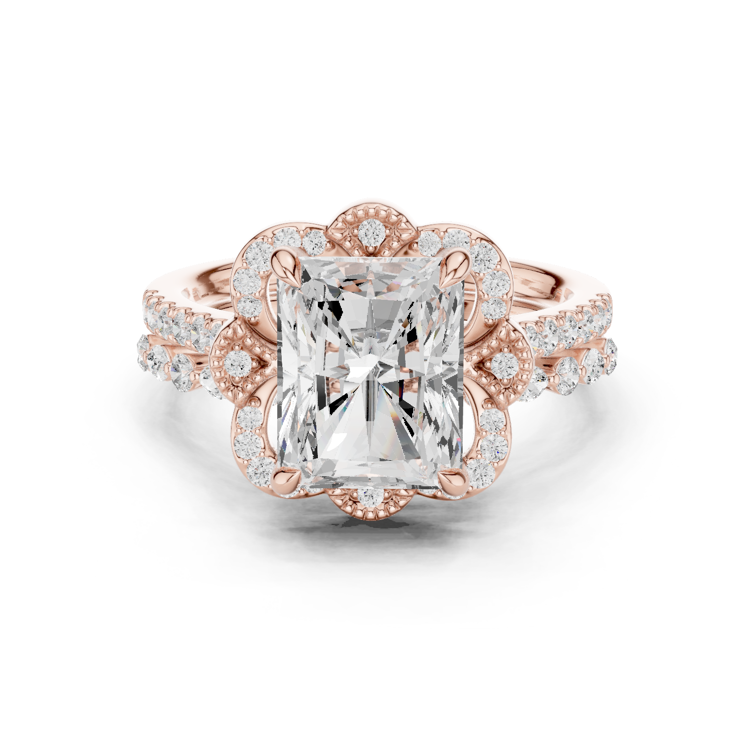 2.41Ct Oval-Cut Lab-grown Diamond Antique Ring in 10K White Gold