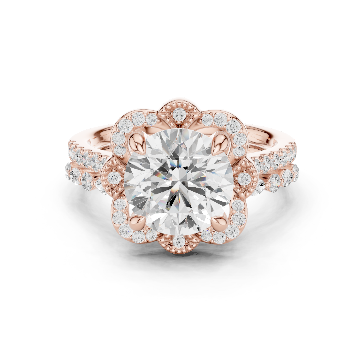 2.41Ct Oval-Cut Lab-grown Diamond Antique Ring in 10K Yellow Gold