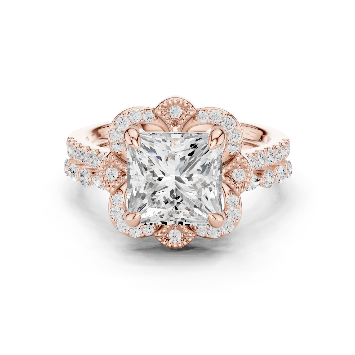 2.41Ct Oval-Cut Lab-grown Diamond Antique Ring in 10K Rose Gold
