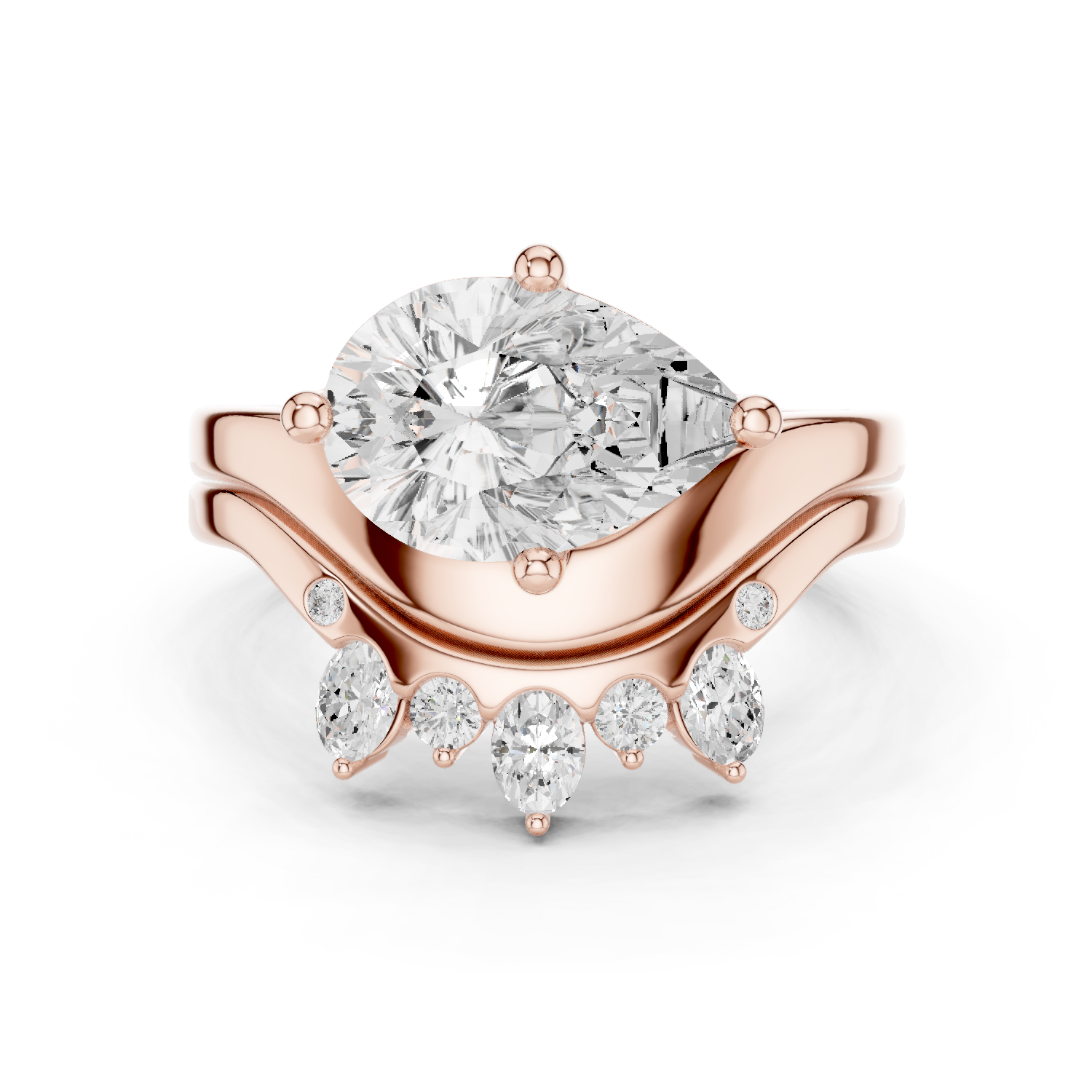 2.97Ct Oval-Cut Lab-grown Diamond Vintage Ring in 10K Rose Gold