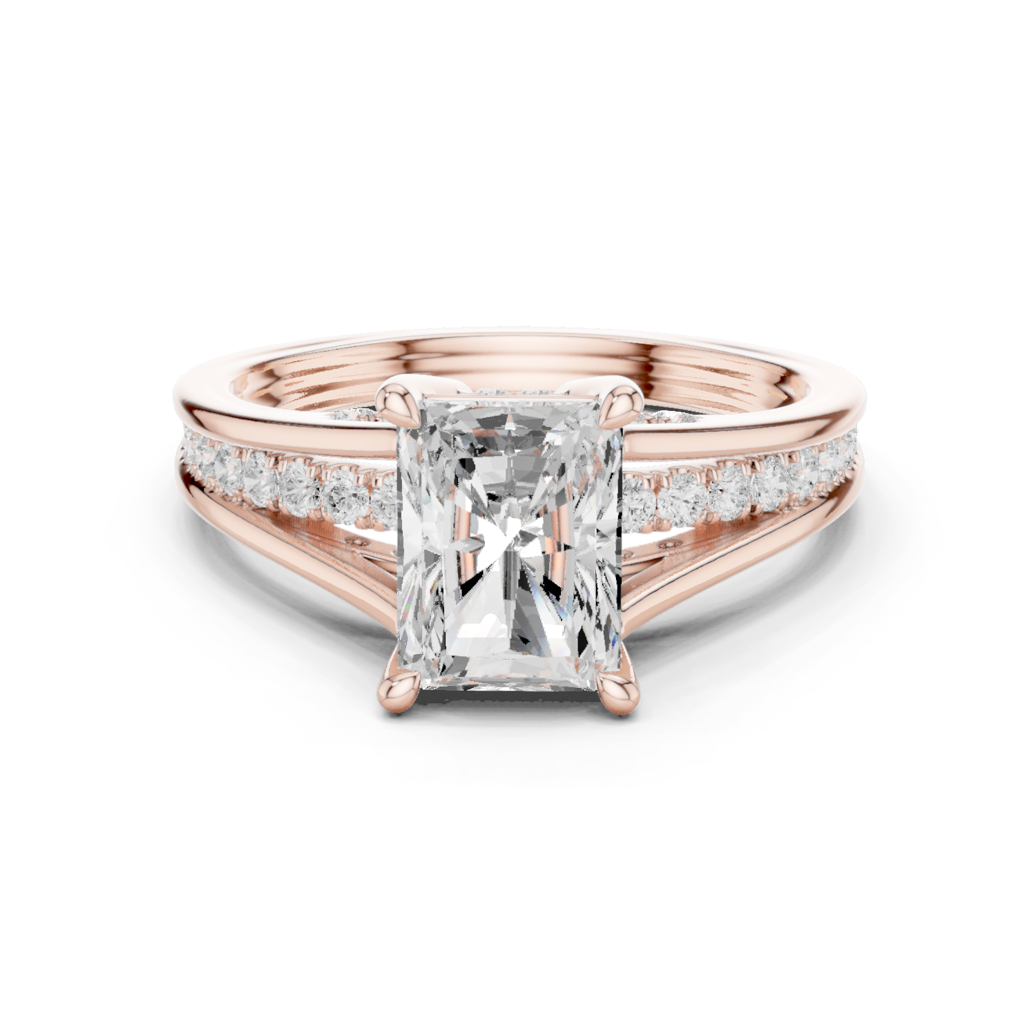 2.30Ct Asscher-Cut Lab-grown Diamond Vintage Ring in 10K Rose Gold
