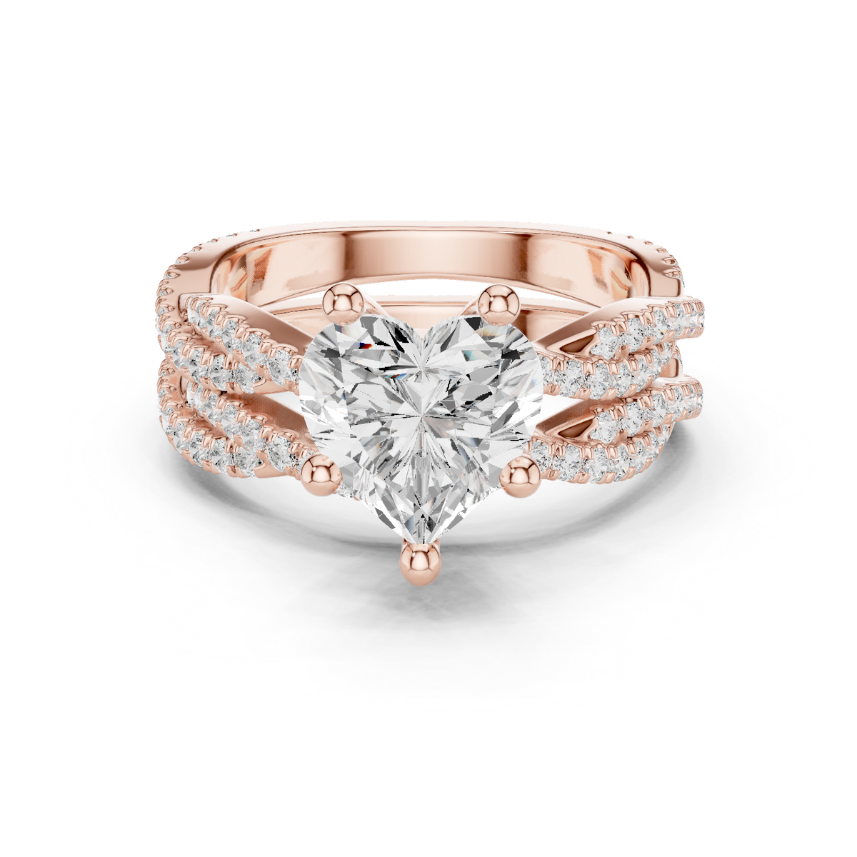 Round-Cut Lab-grown Diamond Ring in 10K Rose Gold