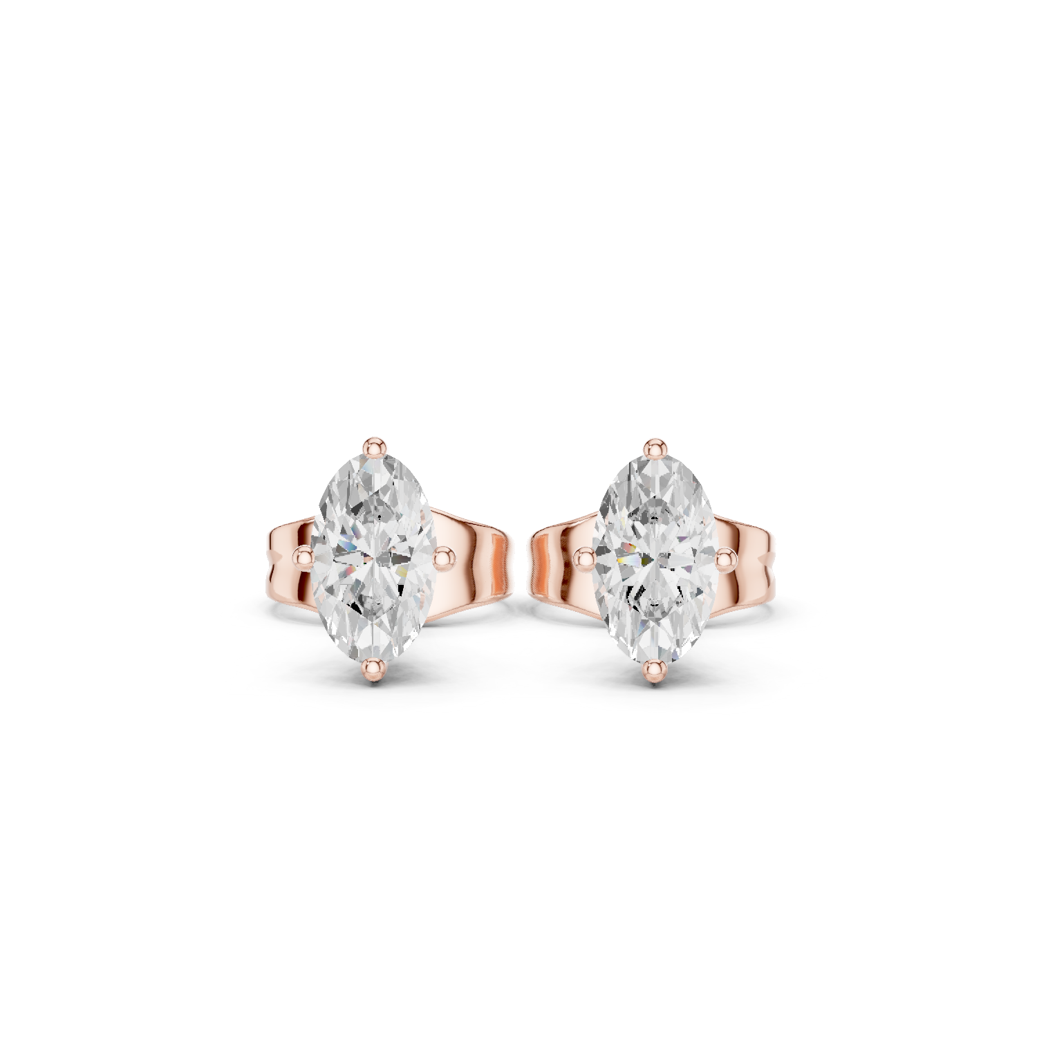 Round-Cut Lab-grown Diamond Cluster Studs in 10K Rose Gold
