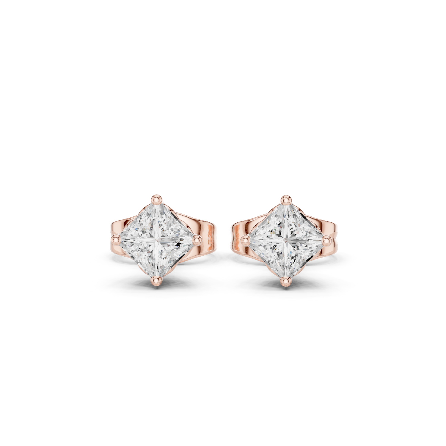 Princess-Cut Lab-grown Diamond Studs in 10K Rose Gold