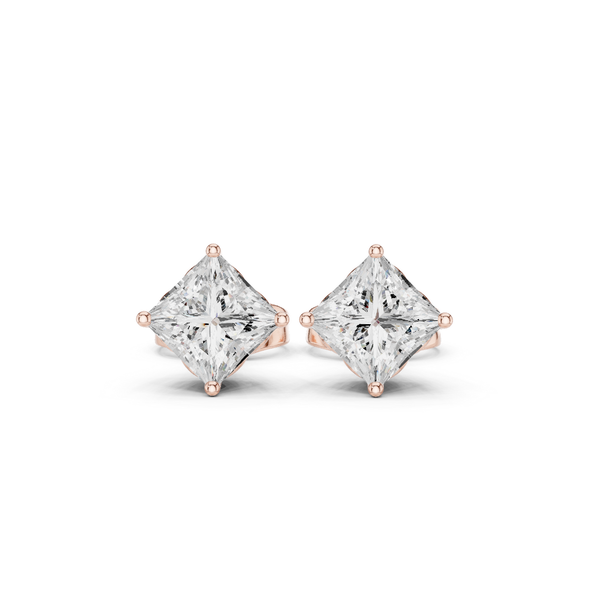 Oval-Cut Lab-grown Diamond Antique Studs in 10K Yellow Gold