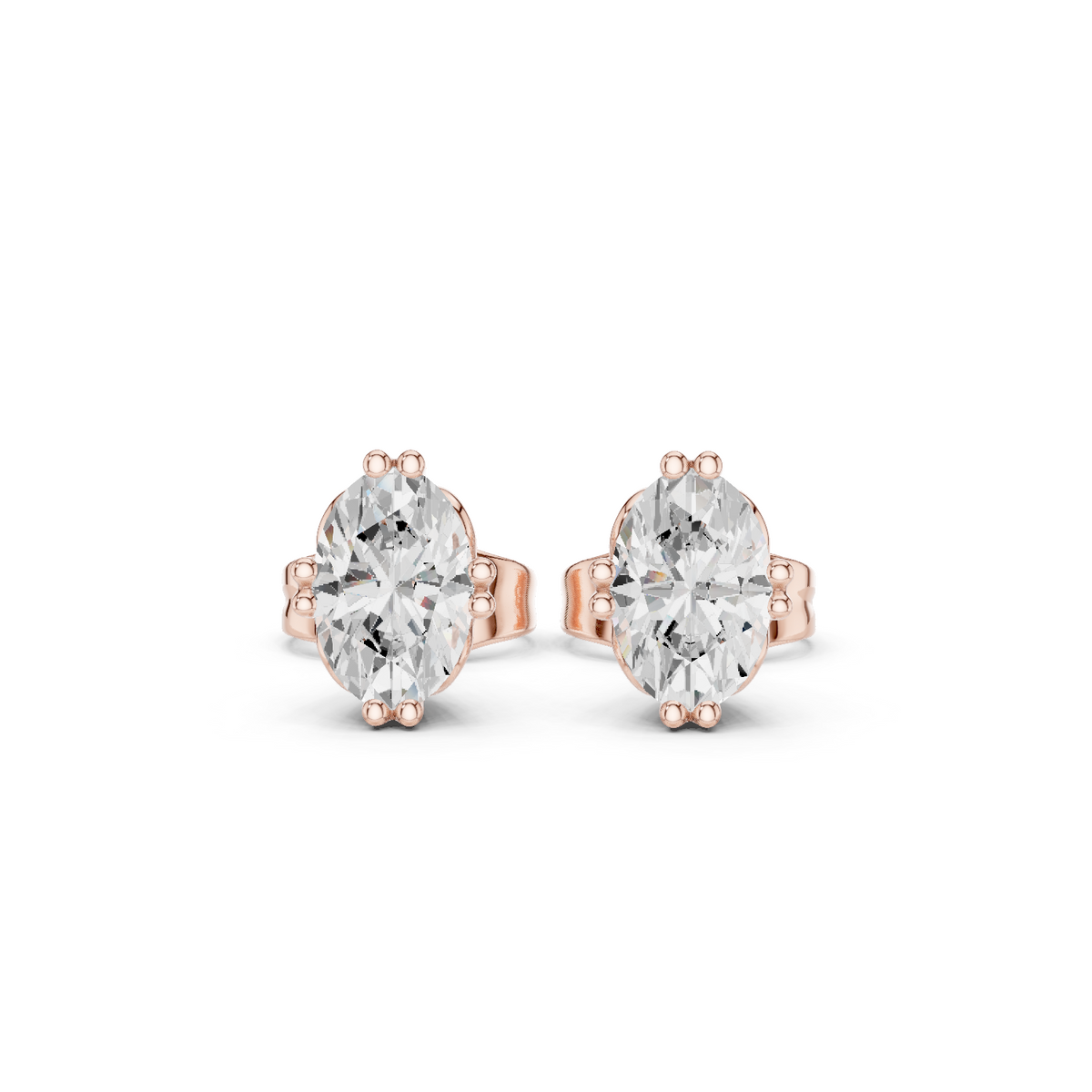 Princess-Cut Lab-grown and Natural Diamond Earrings in 10K Yellow Gold