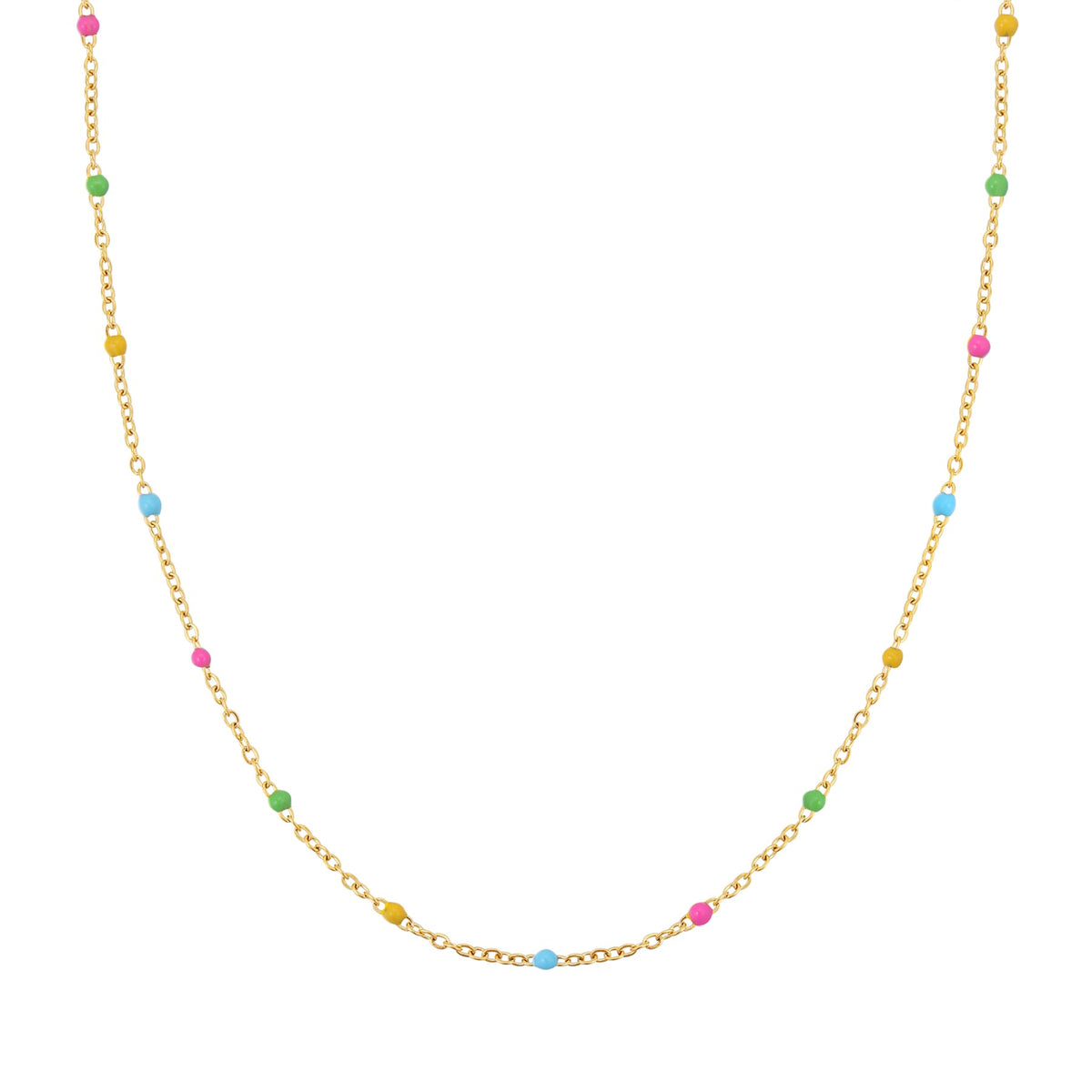 Rainbow Bead Necklace Waterproof