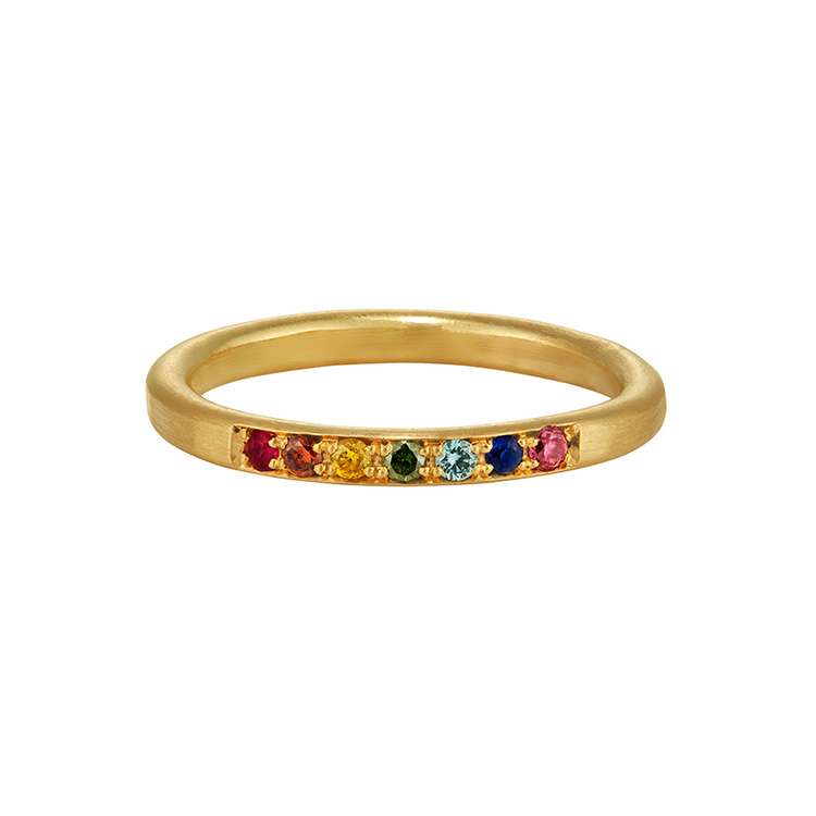 Rainbow-Luli — Coloured Diamond & Gemstone Wedding Ring in 18ct Fairmined Gold