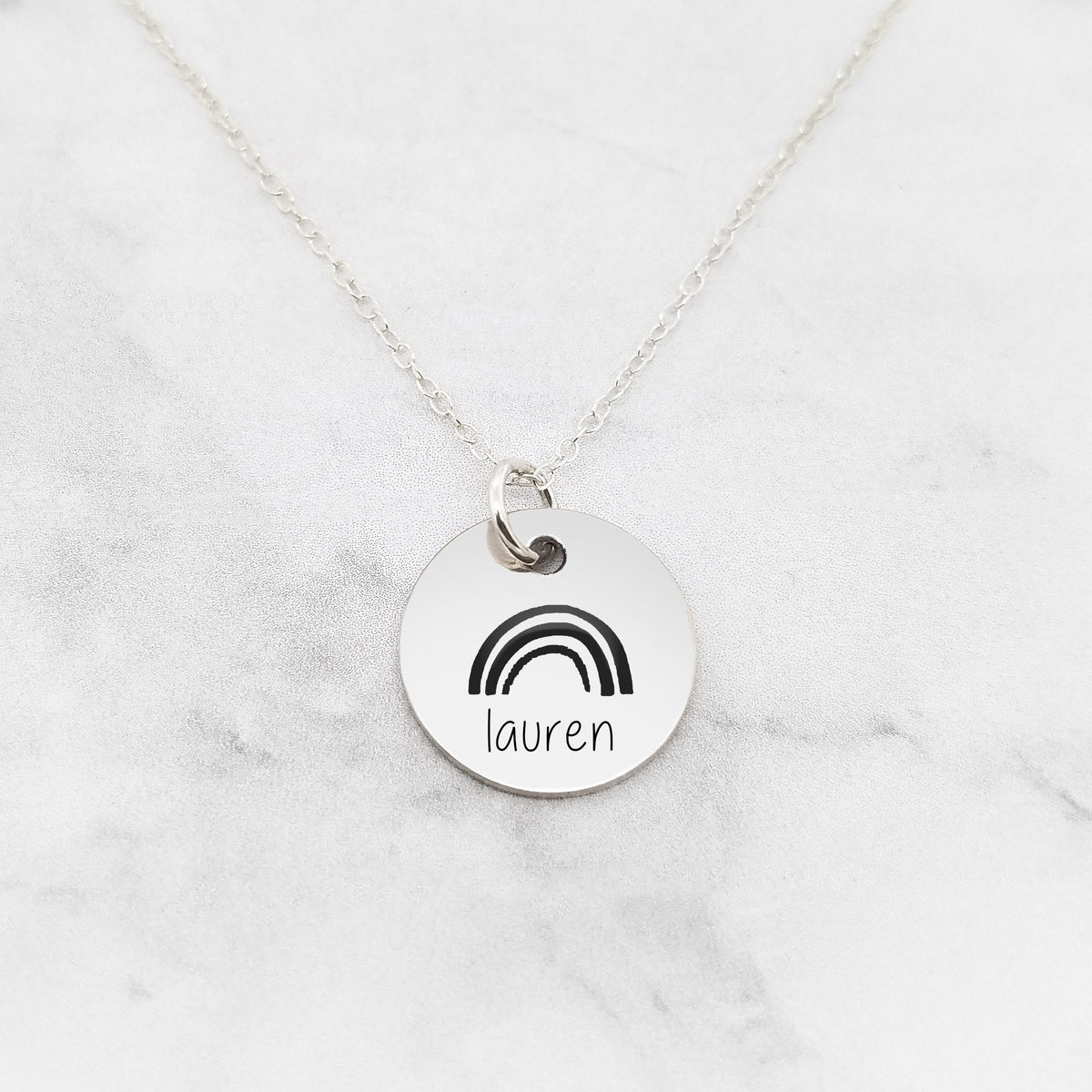 Rainbow Necklace - Personalized Disc Necklace