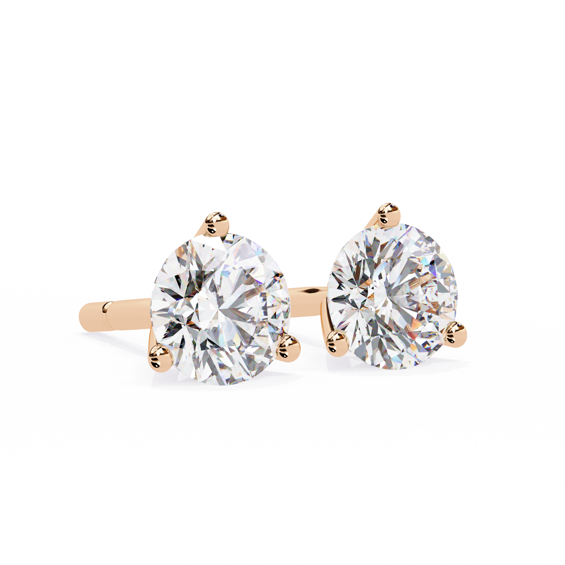 Round-Cut Lab-grown Diamond Stud Studs in 10K White Gold