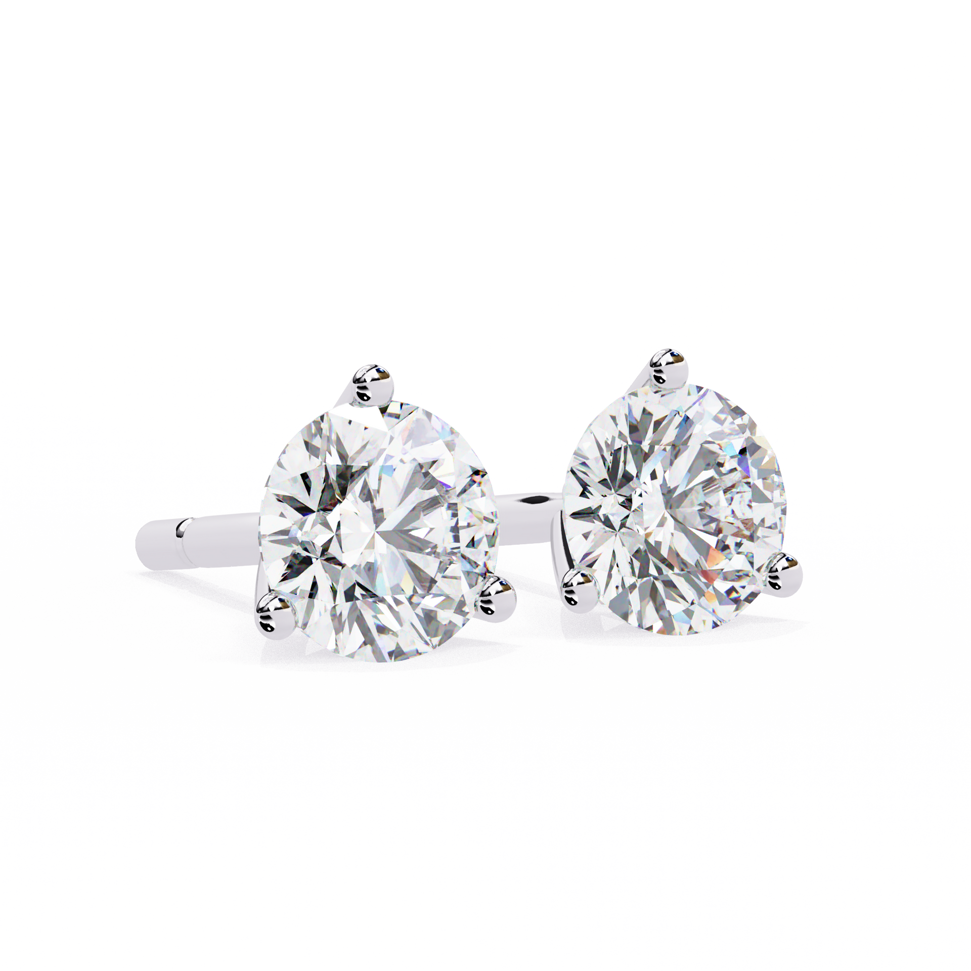 Round-Cut Lab-grown Diamond Stud Studs in 10K White Gold