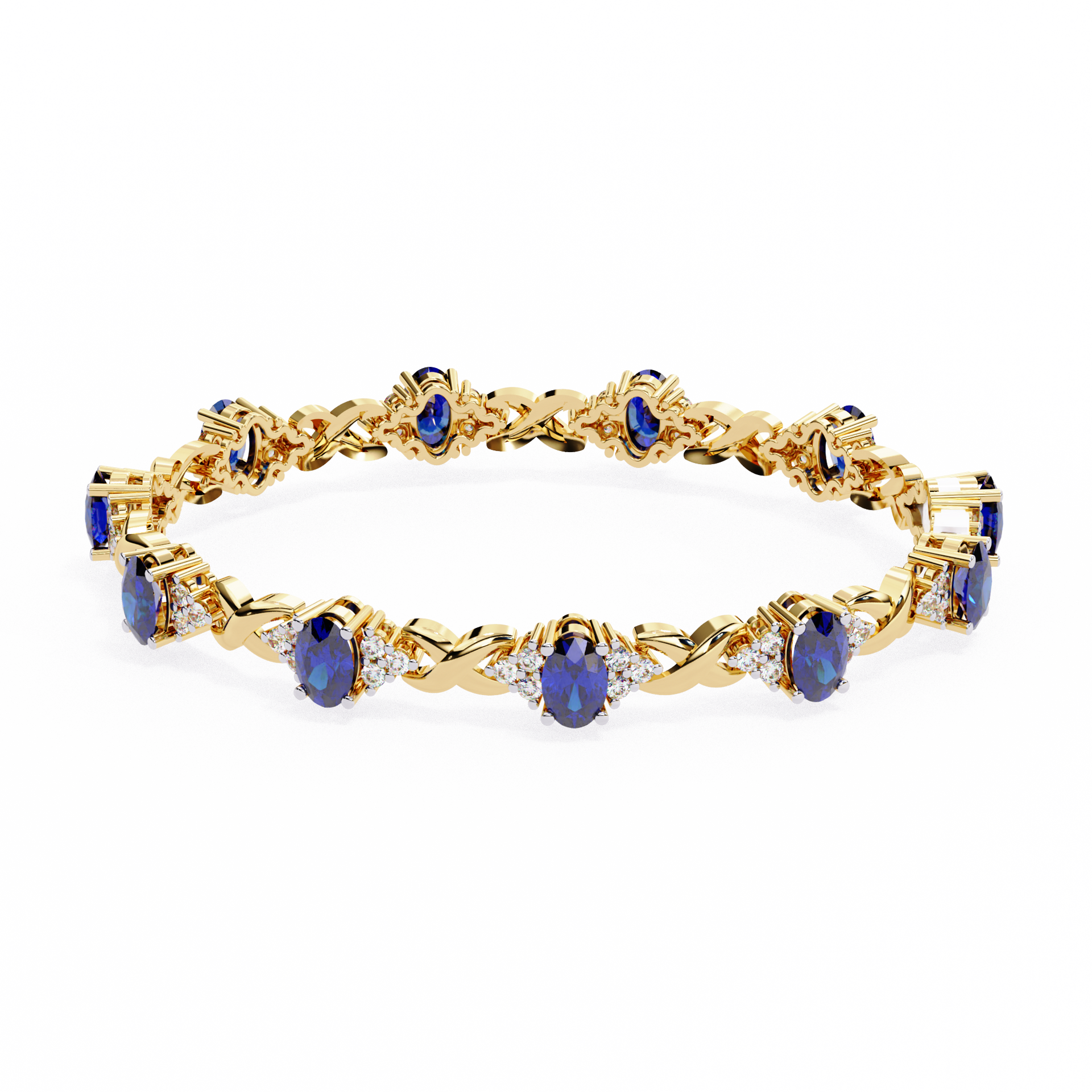 Oval-Cut Lab-grown Diamond Bracelet in 10K White Gold