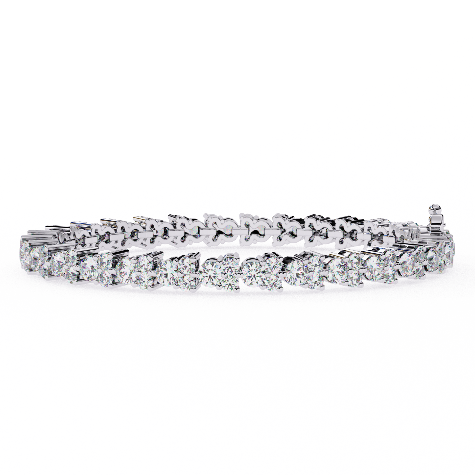 Round-Cut Lab-grown Diamond Tennis Bracelet in 10K White Gold
