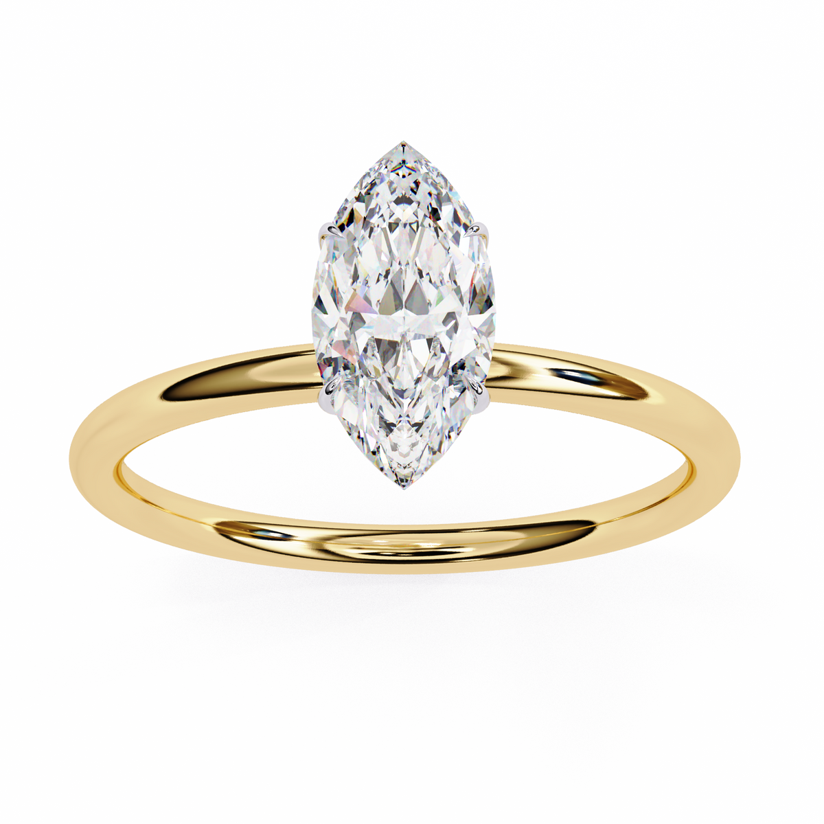 Marquise-Cut Lab-grown Diamond Solitaire Ring in 10K White Gold