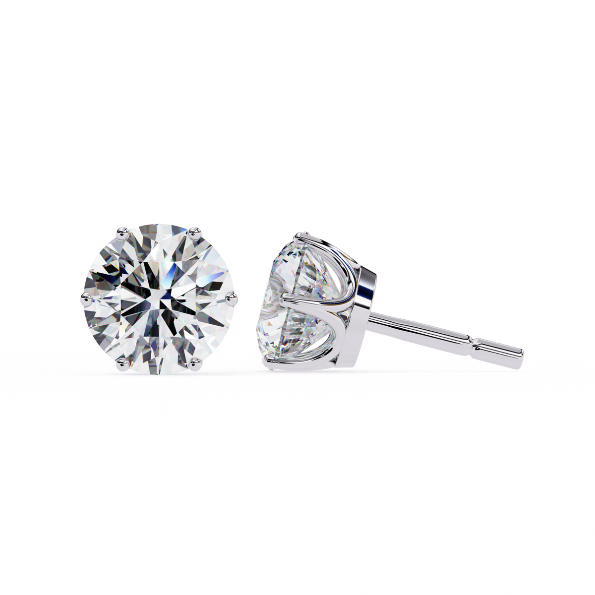 Round-Cut Lab-grown Diamond Stud Studs in 10K White Gold