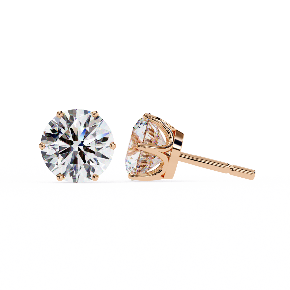 Round-Cut Lab-grown Diamond Stud Studs in 10K White Gold