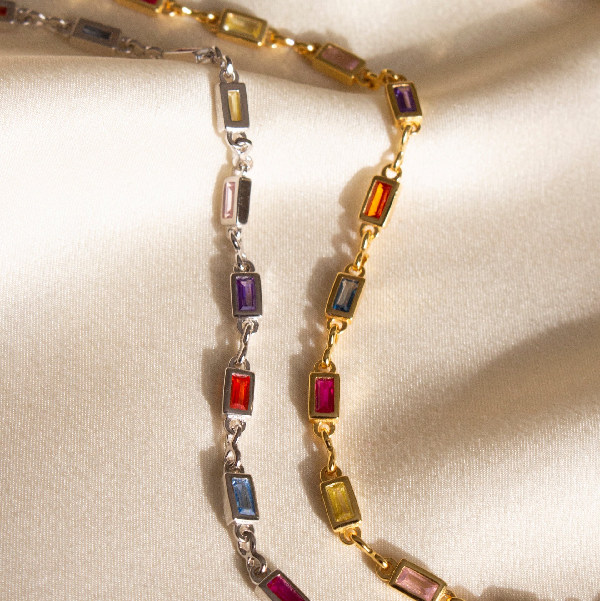 Riley Rainbow Chain Necklace Silver