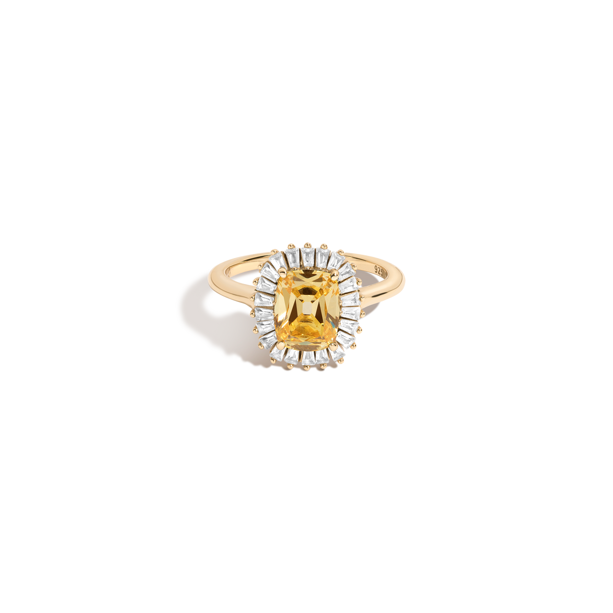 Lab Grown Yellow Canary Alexandra Ring